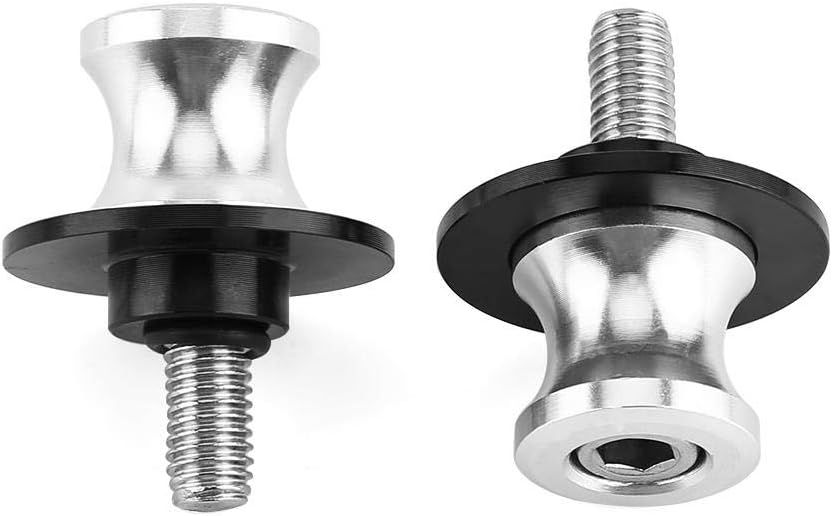 2PCS Swing Arm Spool 6/8/10mm Motorcycle CNC Rear Stand Swing Arm Spool Sliders Stand Swingarm Bobbins Motorcycle Spools(6mm Gold)