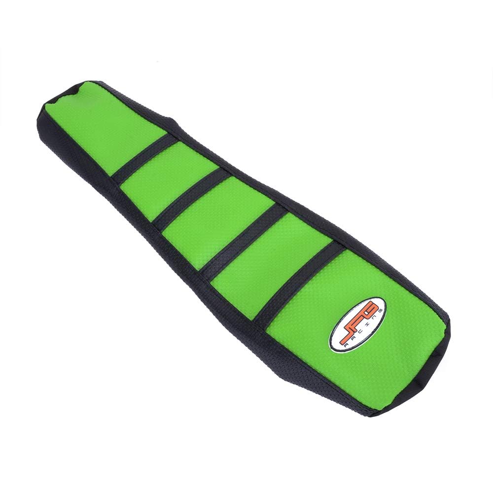 JFG Racing Dirt Bike Seat Cover,Motorcycle Cushion with Non-Slip Rubber Striped for KX65 2000-2024/KLX110 2002-2024 - Green
