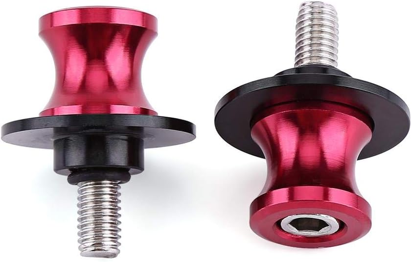 2PCS Swing Arm Spool 6/8/10mm Motorcycle CNC Rear Stand Swing Arm Spool Sliders Stand Swingarm Bobbins Motorcycle Spools(6mm Gold)