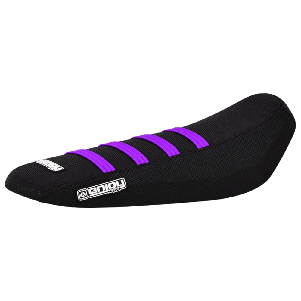 Enjoy MFG Ribbed Seat Cover - Compatible with Surron Light Bee MX &xE-Bike #349 (All Black w/Blue Ribs)