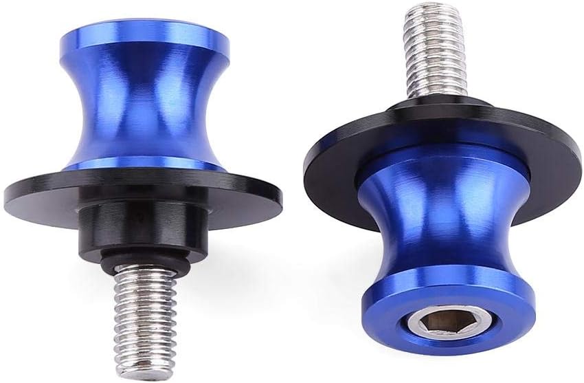 2PCS Swing Arm Spool 6/8/10mm Motorcycle CNC Rear Stand Swing Arm Spool Sliders Stand Swingarm Bobbins Motorcycle Spools(6mm Gold)