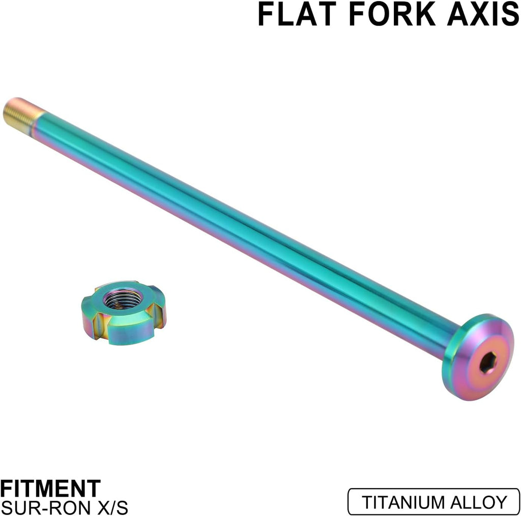 Funparts Center Axle Flat Fork Shaft Axle with Nut Titanium Alloy Jackshaft Axis for Surron Sur Ron LBX Electric Dirt Bike