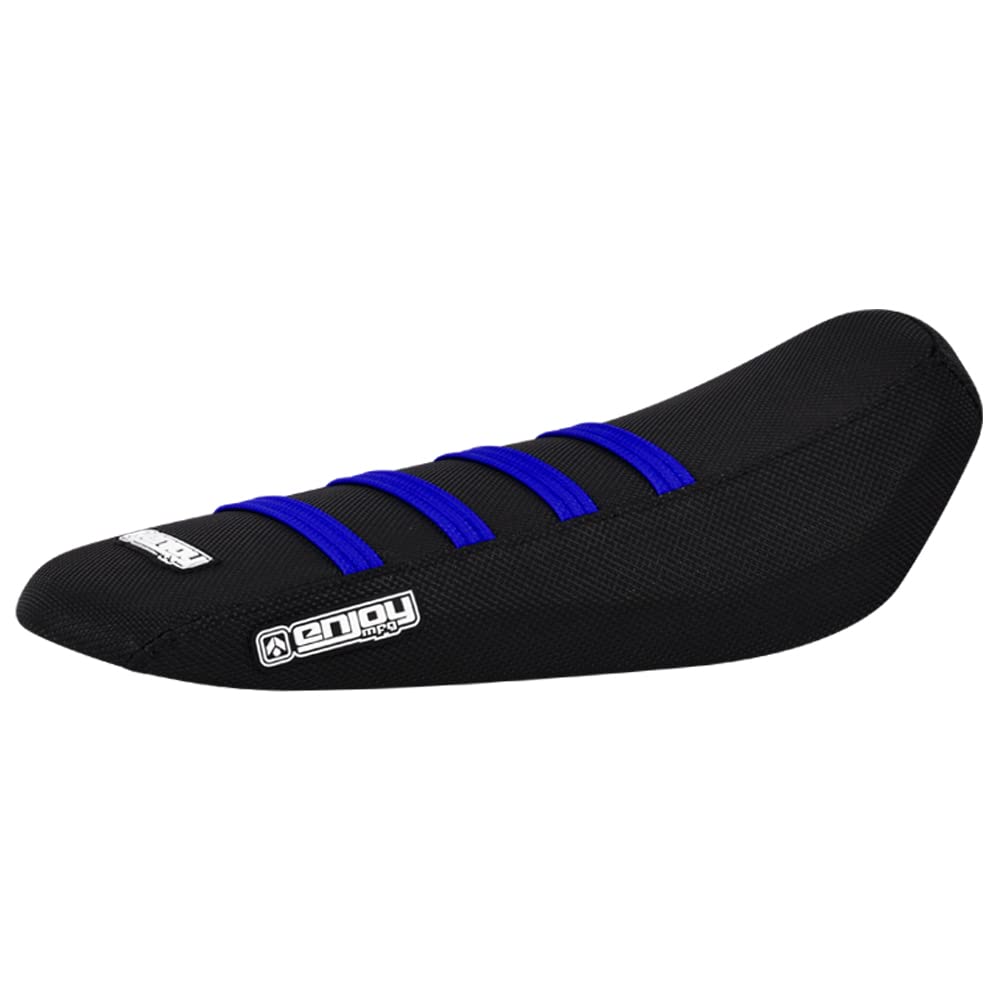 Enjoy MFG Ribbed Seat Cover - Compatible with Surron Light Bee MX &xE-Bike #349 (All Black w/Blue Ribs)