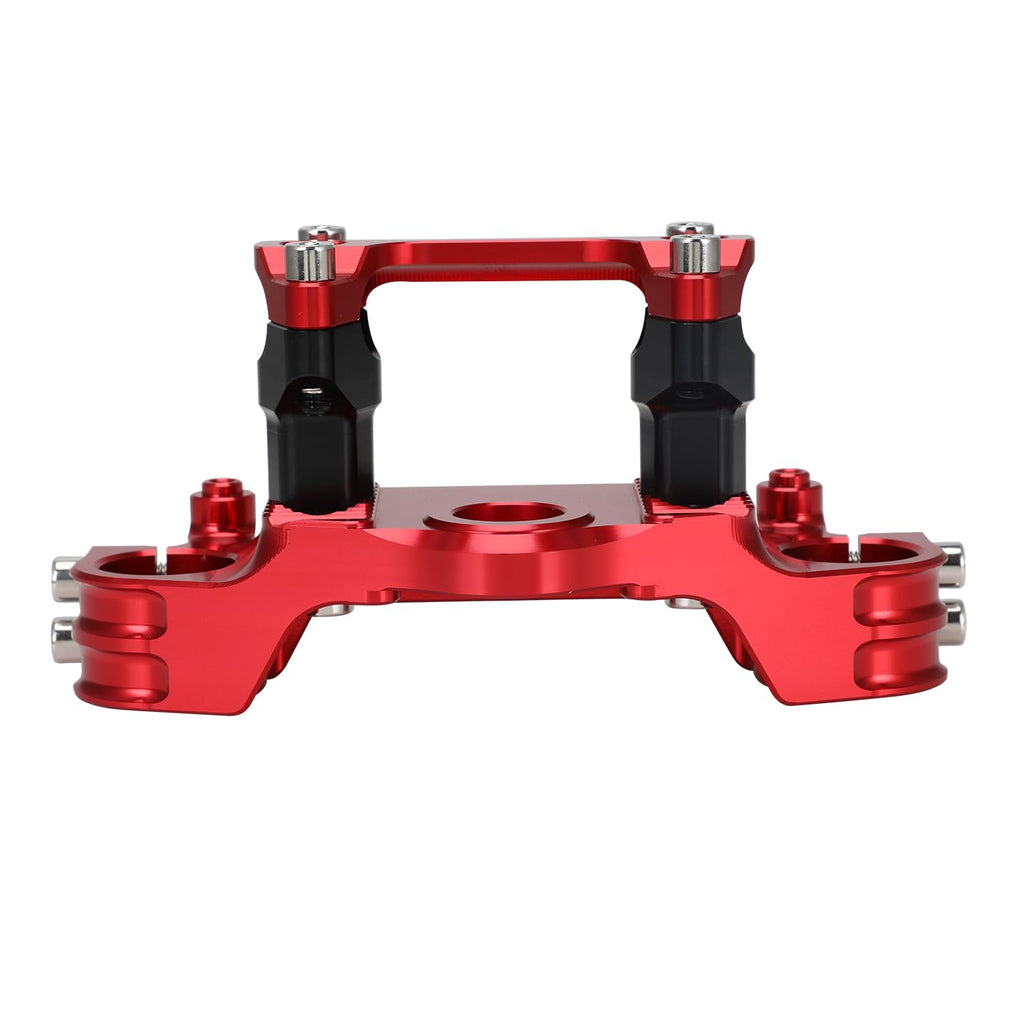 Motorcycle Top Triple Clamp 7/8" 22MM Upper Triple Tree Bar Mount with Risers Set CNC for CRF110 CRF110F 2013-2024 CRF125F CRF125FB 2019-2024 CRF 110F 125F 125FB Red