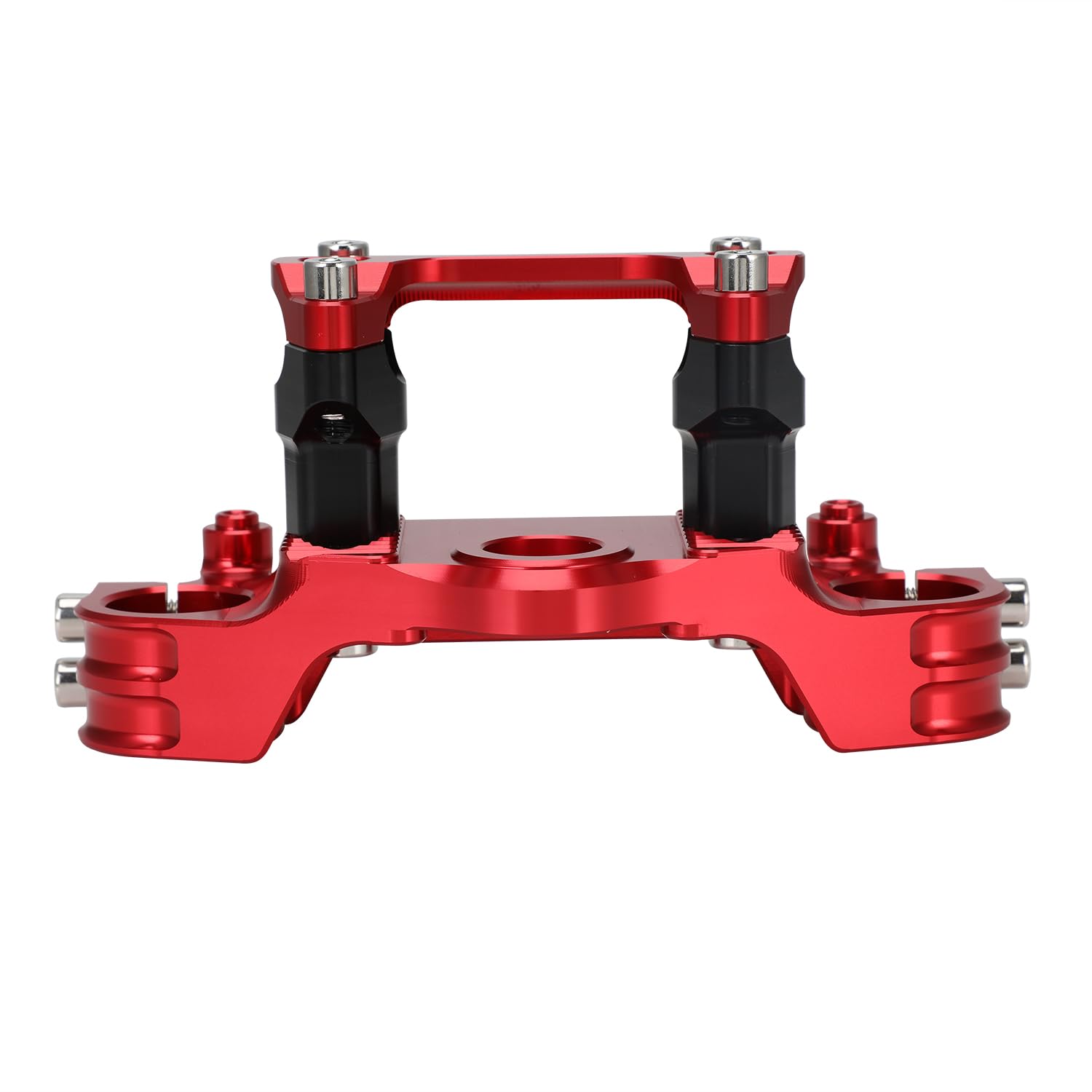 Motorcycle Top Triple Clamp 7/8" 22MM Upper Triple Tree Bar Mount with Risers Set CNC for CRF110 CRF110F 2013-2024 CRF125F CRF125FB 2019-2024 CRF 110F 125F 125FB Red