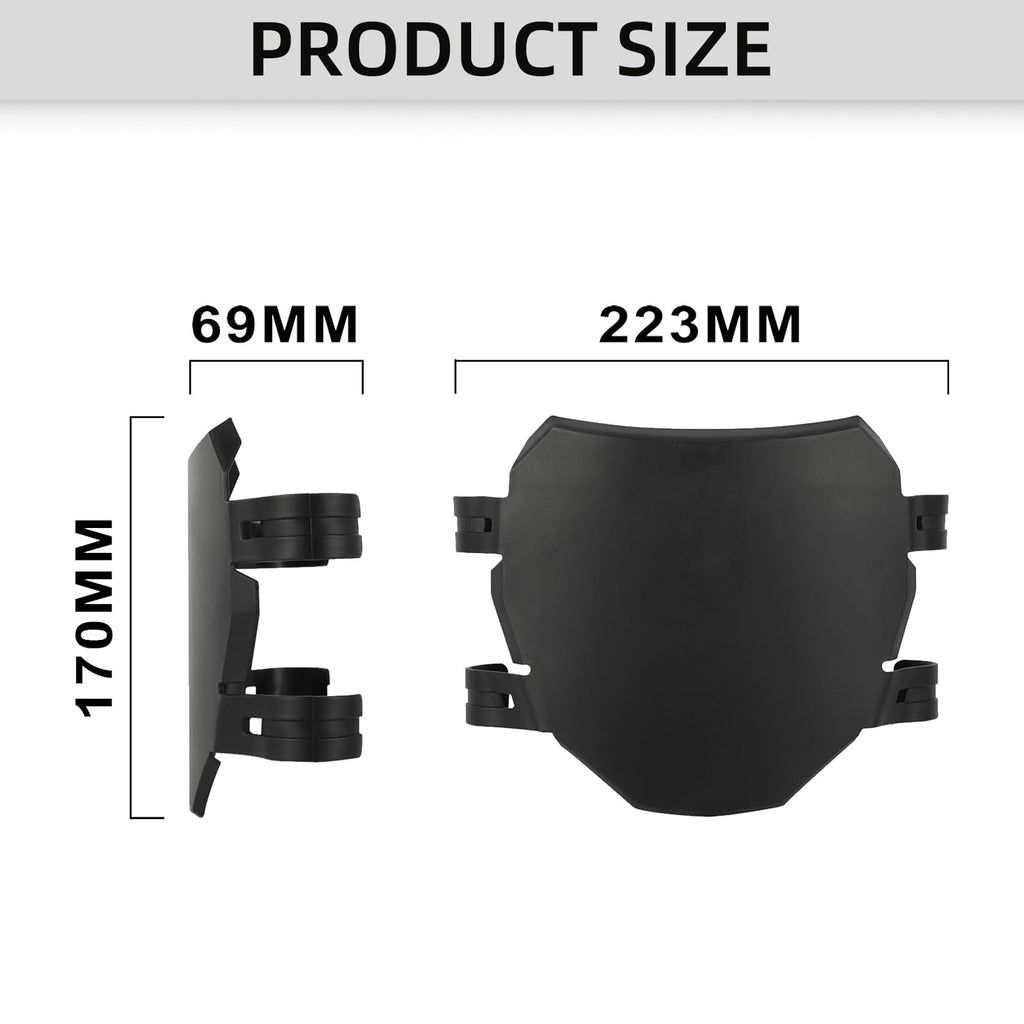 Universal Ebike Electric Dirt Bike Number Plate with Straps-Black | E Bike Front License for Yozma IN10/Surron Light Bee/Taparia Sting/Eride Pro,for Ridstar Q20/TST R002/Macfox