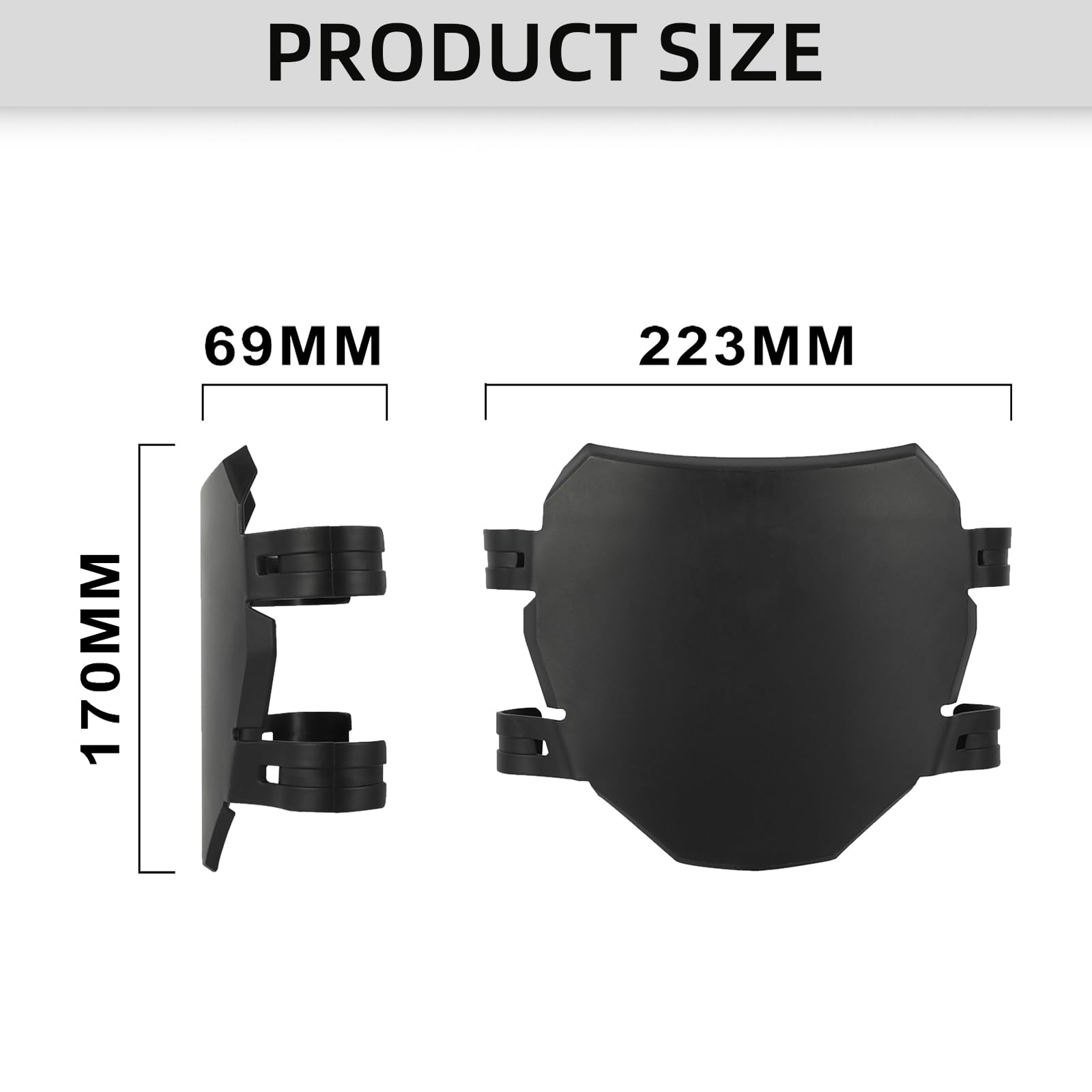 Universal Ebike Electric Dirt Bike Number Plate with Straps-Black | E Bike Front License for Yozma IN10/Surron Light Bee/Taparia Sting/Eride Pro,for Ridstar Q20/TST R002/Macfox