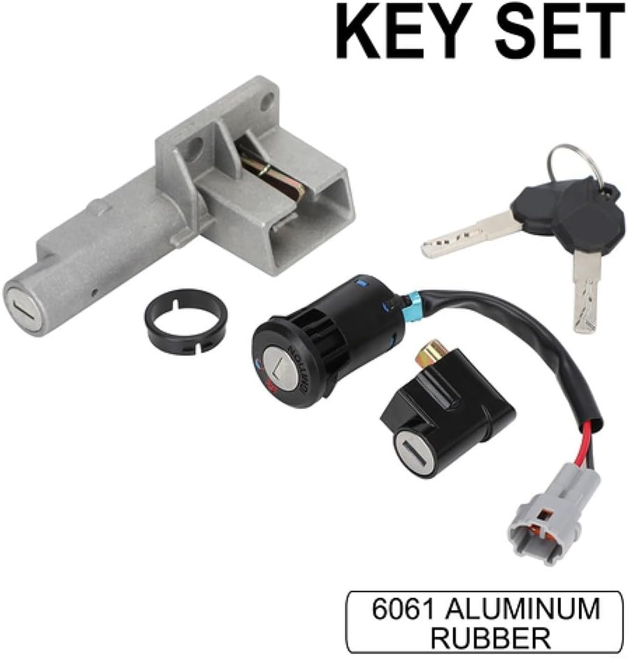 Electric Dirt Bike Ignition Key Switch Starter Kit for Talaria Sting MX3 and MX4, 6061 Aluminum Alloy, Rubber Construction, Includes 3 Key Cylinders, 2 Keys, 1 Gasket