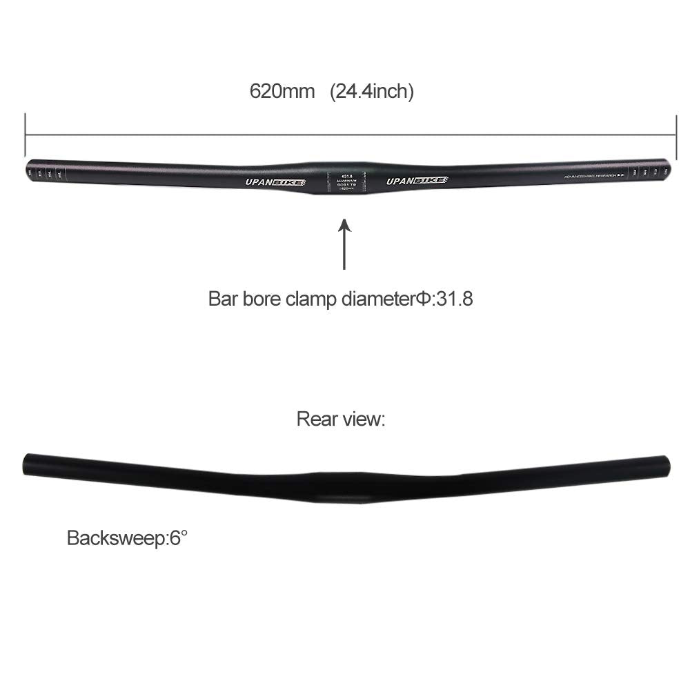UPANBIKE Mountain Bike Road Bicycle Aluminium Alloy Handlebar 31.8mm 620mm Flat Bar