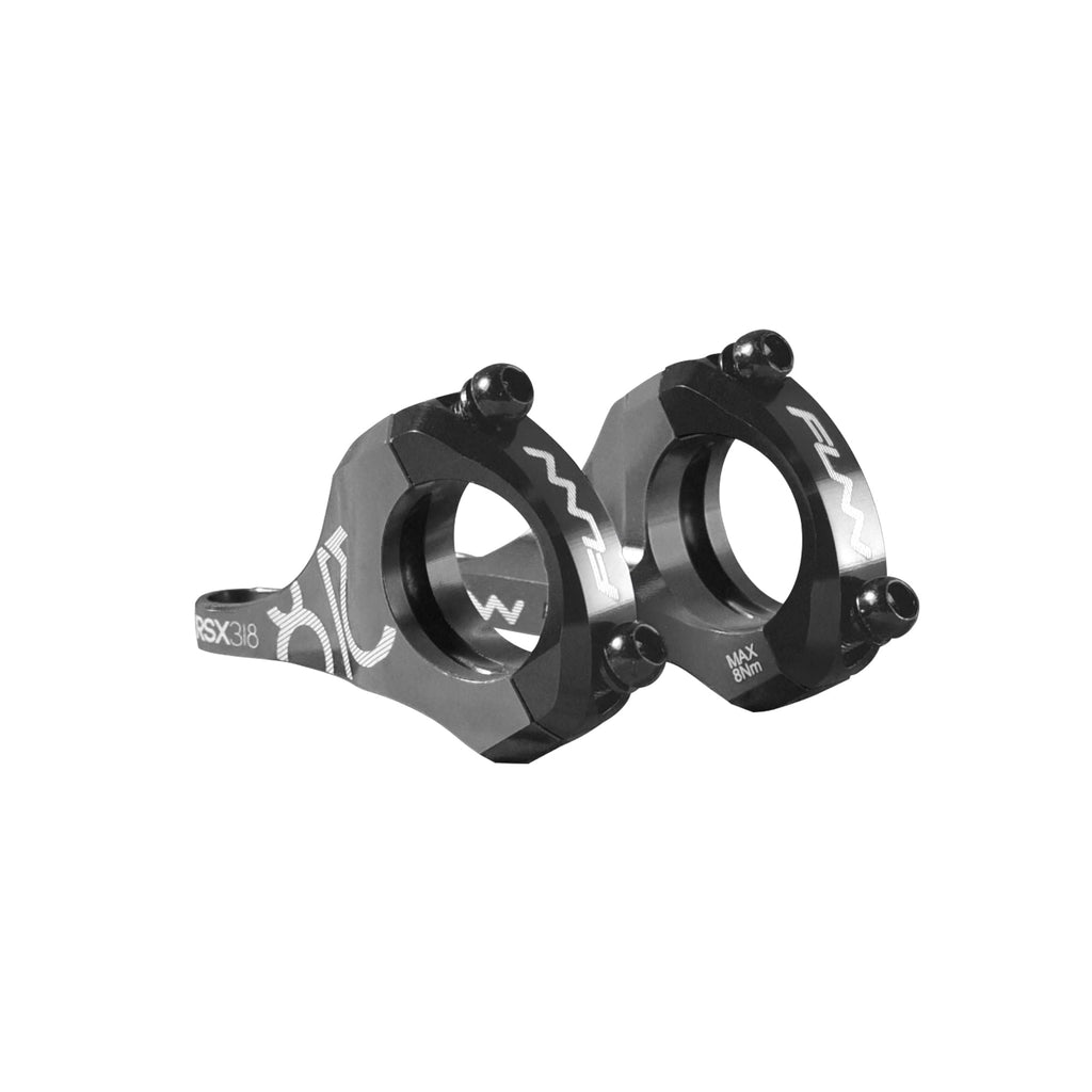 Funn RSX Mountain Bike Direct Mount Bike Stem with 31.8mm Bar Clamp, 2 Pieces Lightweight Split Design for Dual Crown Forks, Adjustable Extension 45-50mm