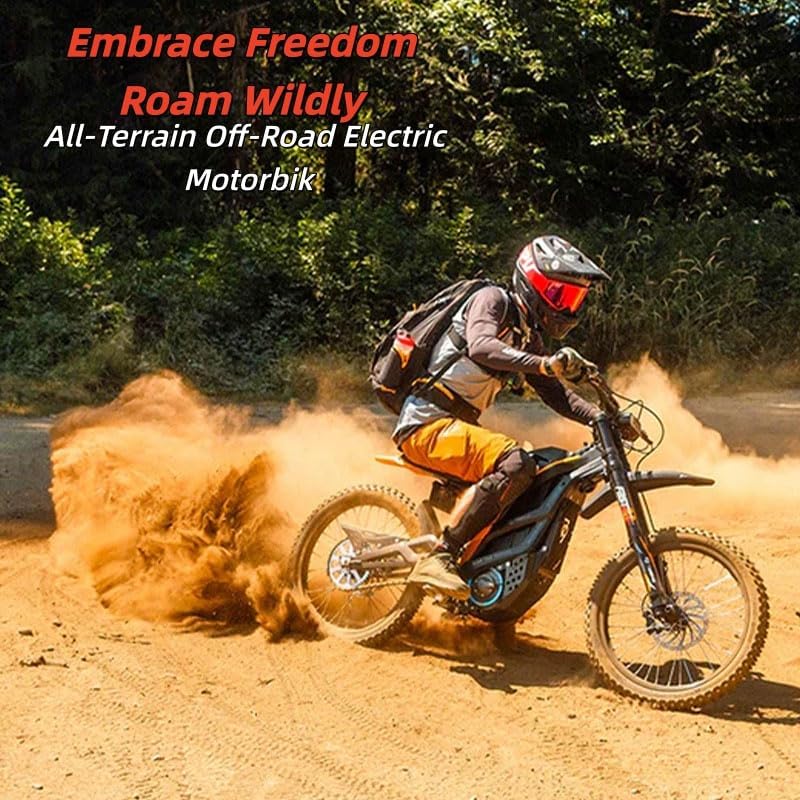 Adult Electric Dirt Bike, Peak 8000W/Cont 4000W Mid-Drive E-Motorcycle 72V35Ah Battery, 21"/18" Off-Road E-Bike Full Hydraulic Brakes & Suspension, 50MPH Mountain Enduro Trail Motorbike