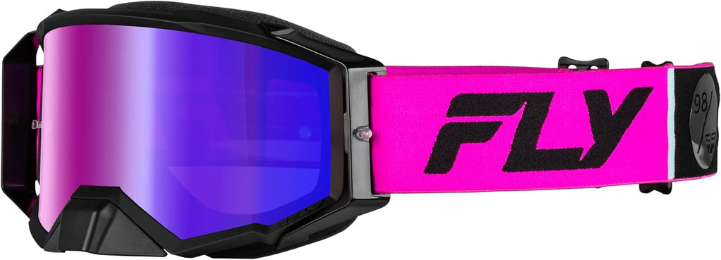 Fly Racing Zone Pro MX ATV Off-Road Riding Goggle (White/Black/Gold)