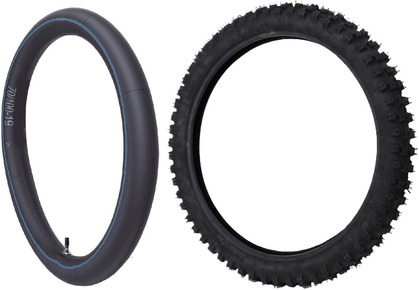 70/100-19 Dirt Bike Tire and Tube Set, 2.75-19 Knobby Off Road Motorcycle Tires, Inner Tubes Combo Set, Ideal for Surron Light Bee X, Talaria Sting MX4 Electric Bike
