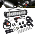 Motoparty Handlebar LED Light Bar Set for KLX110 CRF110 TTR110 YZ250F Fits Most 7/8” Handlebars High Brightness 60W LED Headlight Bar with Mounting Bracket & USB Socket Charger