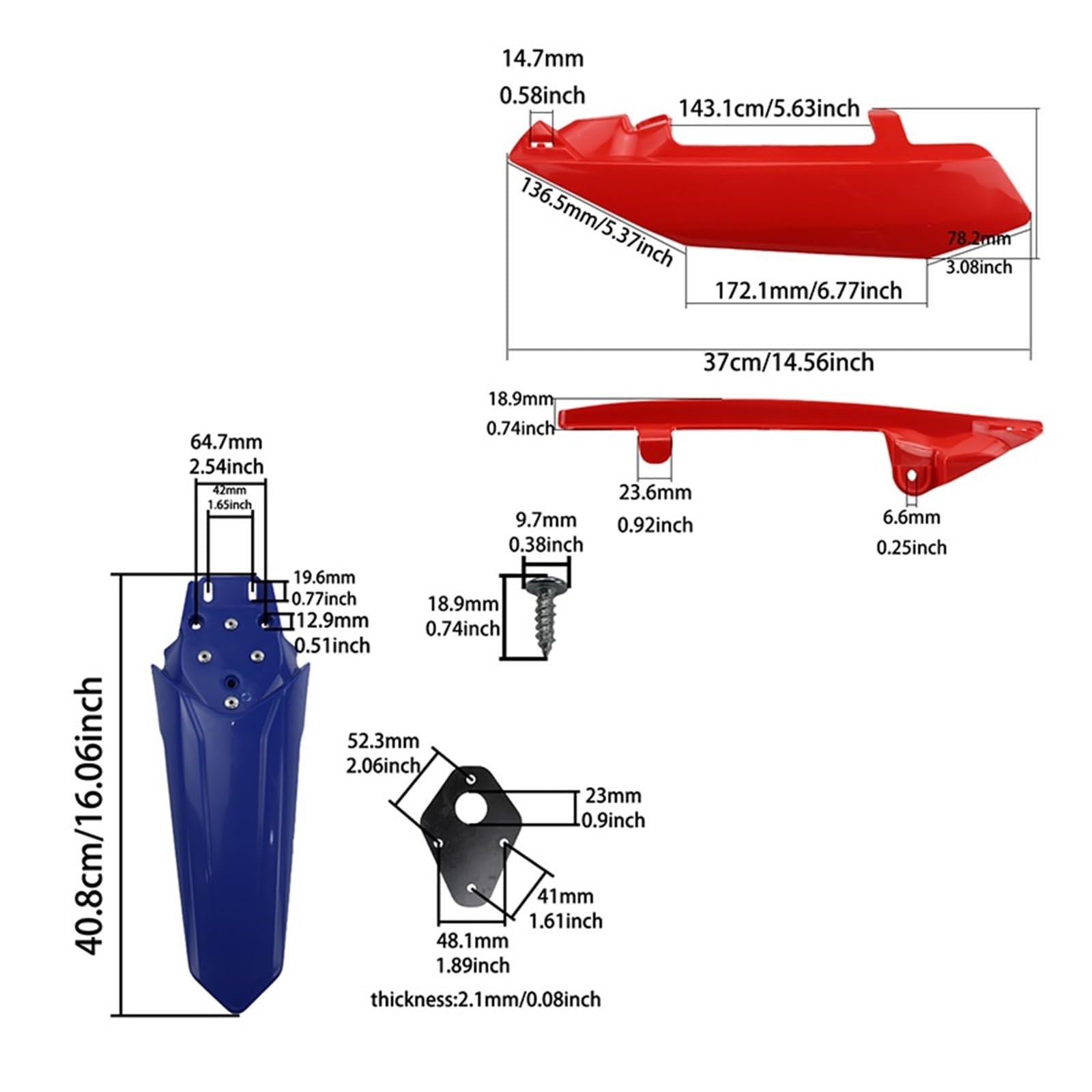Motorcycle Plastic Rear Side Panels Cover Fairing Kit for Talaria Sting R MX4 X3 Electric Bike Scooter Side Fairings