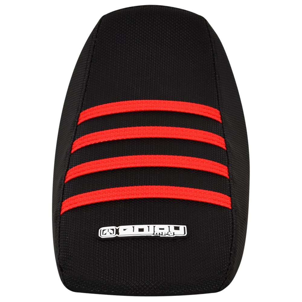 Enjoy MFG Ribbed Seat Cover - Compatible with Surron Light Bee MX &xE-Bike #349 (All Black w/Blue Ribs)