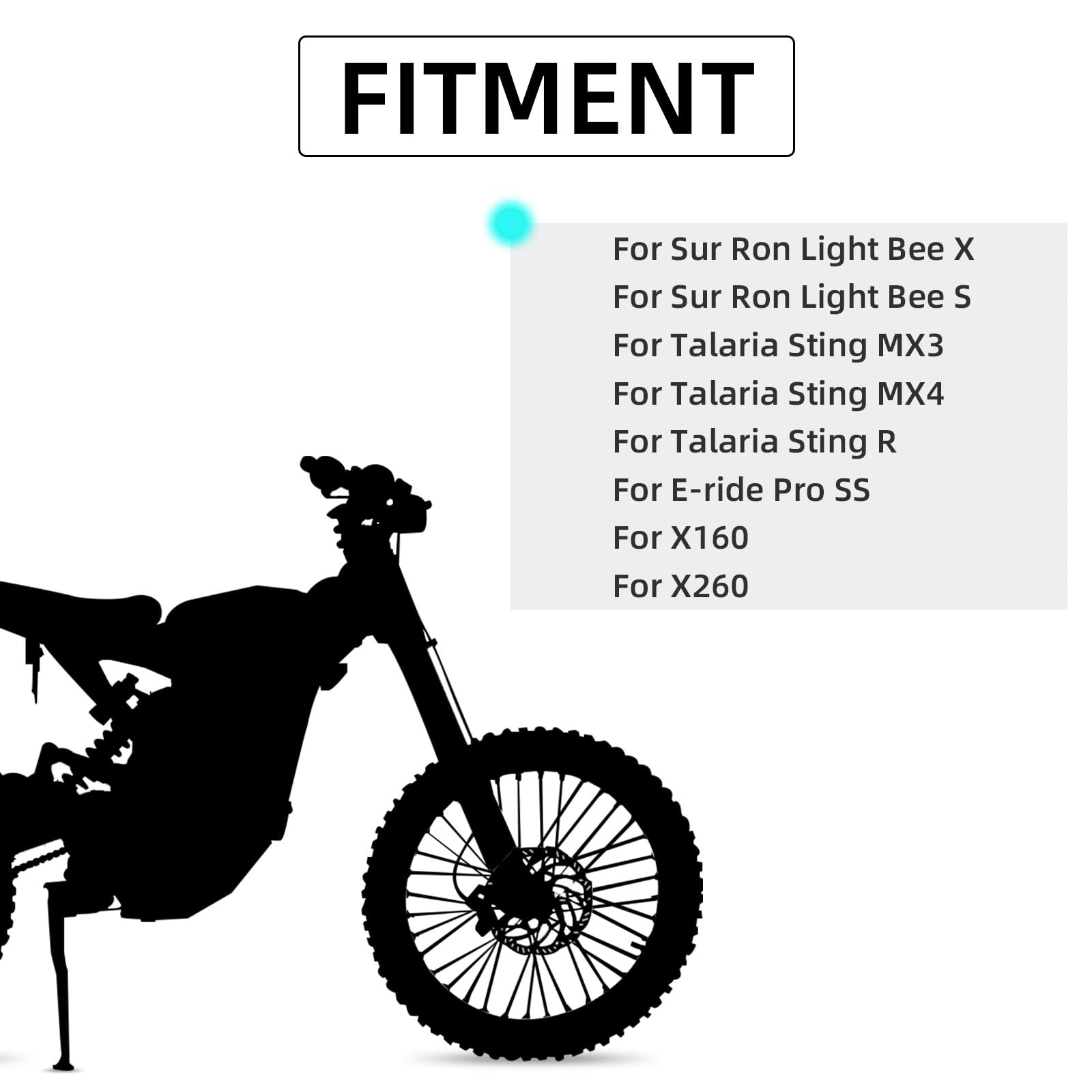 Universal Ebike Electric Dirt Bike Number Plate with Straps-Black | E Bike Front License for Yozma IN10/Surron Light Bee/Taparia Sting/Eride Pro,for Ridstar Q20/TST R002/Macfox