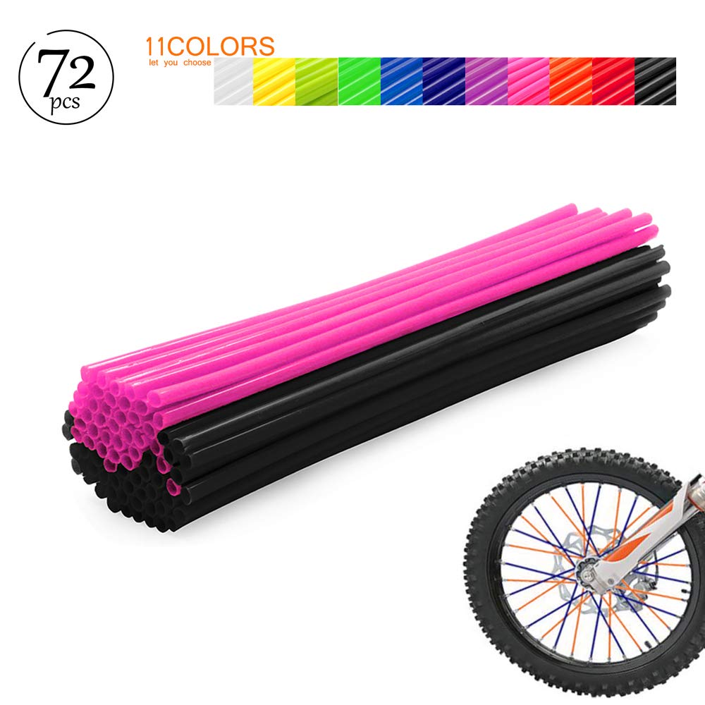Worldmotop 72Pcs Dirt Bike Spoke Covers Wheel Spoke Wraps Wheel Rim Spoke Skins Universal Replacement for Yamaha Honda BMW Suzuki Kawasaki(green)