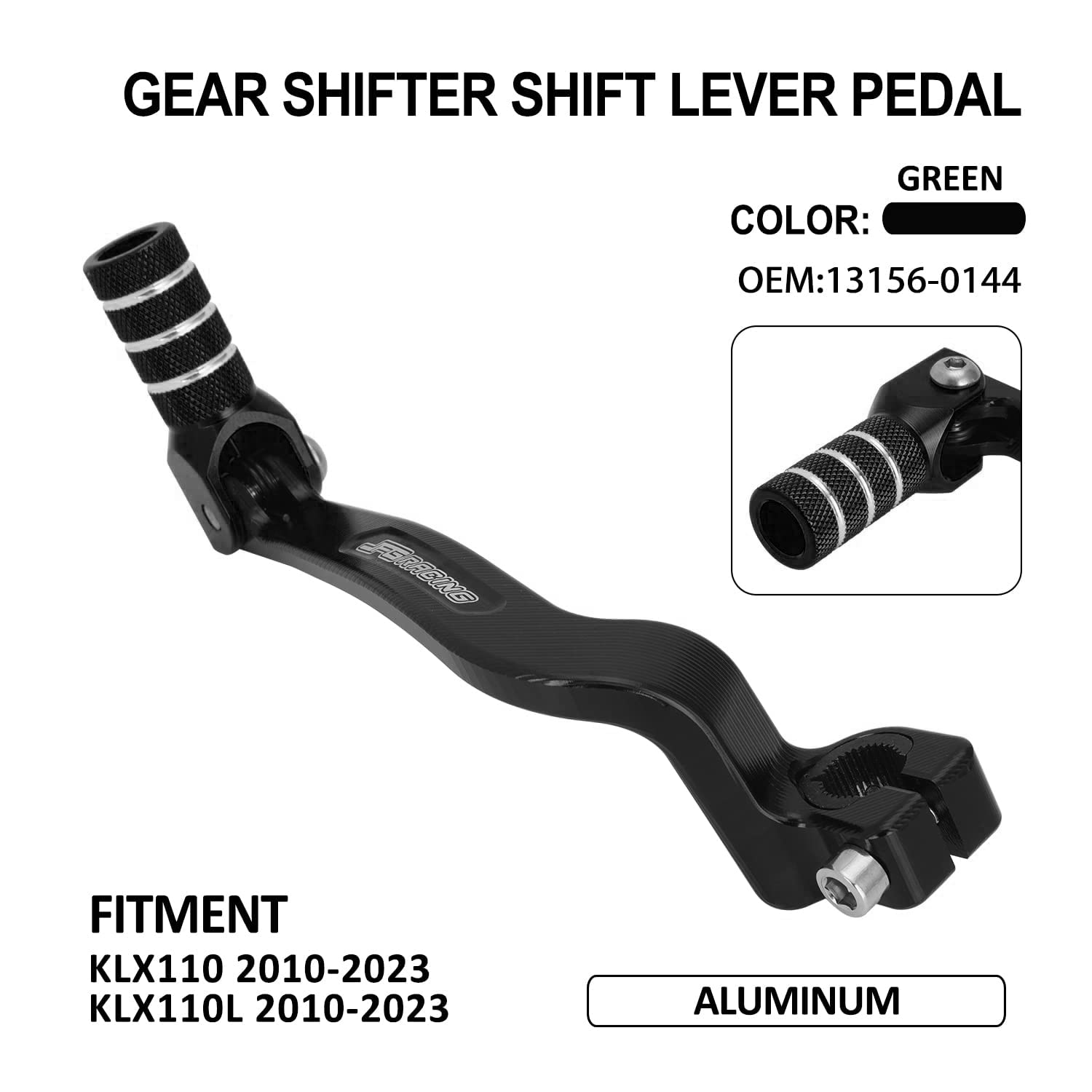 JFG RACING Motorcycle Gear Shifter Shift Lever Folding Tip CNC for CRF 110 CRF110F 2013-2023 TTR 110 08-09 11-21 Black
