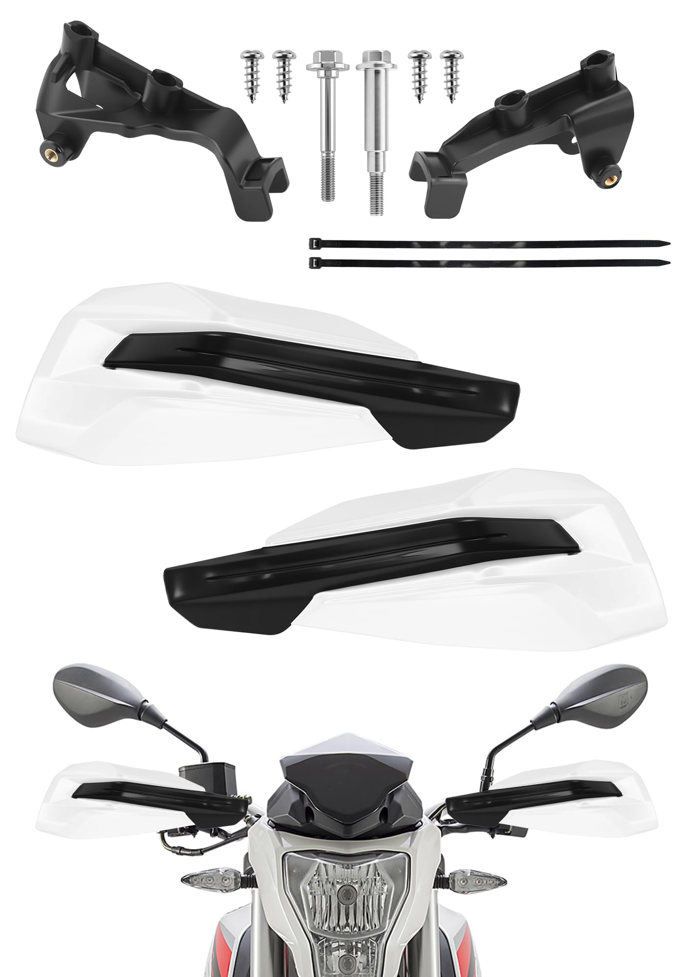 Universal 7/8" 22mm and 1 1/8" 28mm Handle Bar Hand Guards CNC Bracket for Dirt Bike Motocross ATV Scooter for CRF KLX KX LTR TRX SX SXF EXC XCW Grizzly Hawk 250 Bicycles-Red