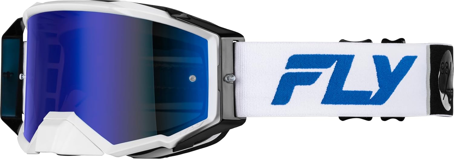 Fly Racing Zone Pro MX ATV Off-Road Riding Goggle (White/Black/Gold)