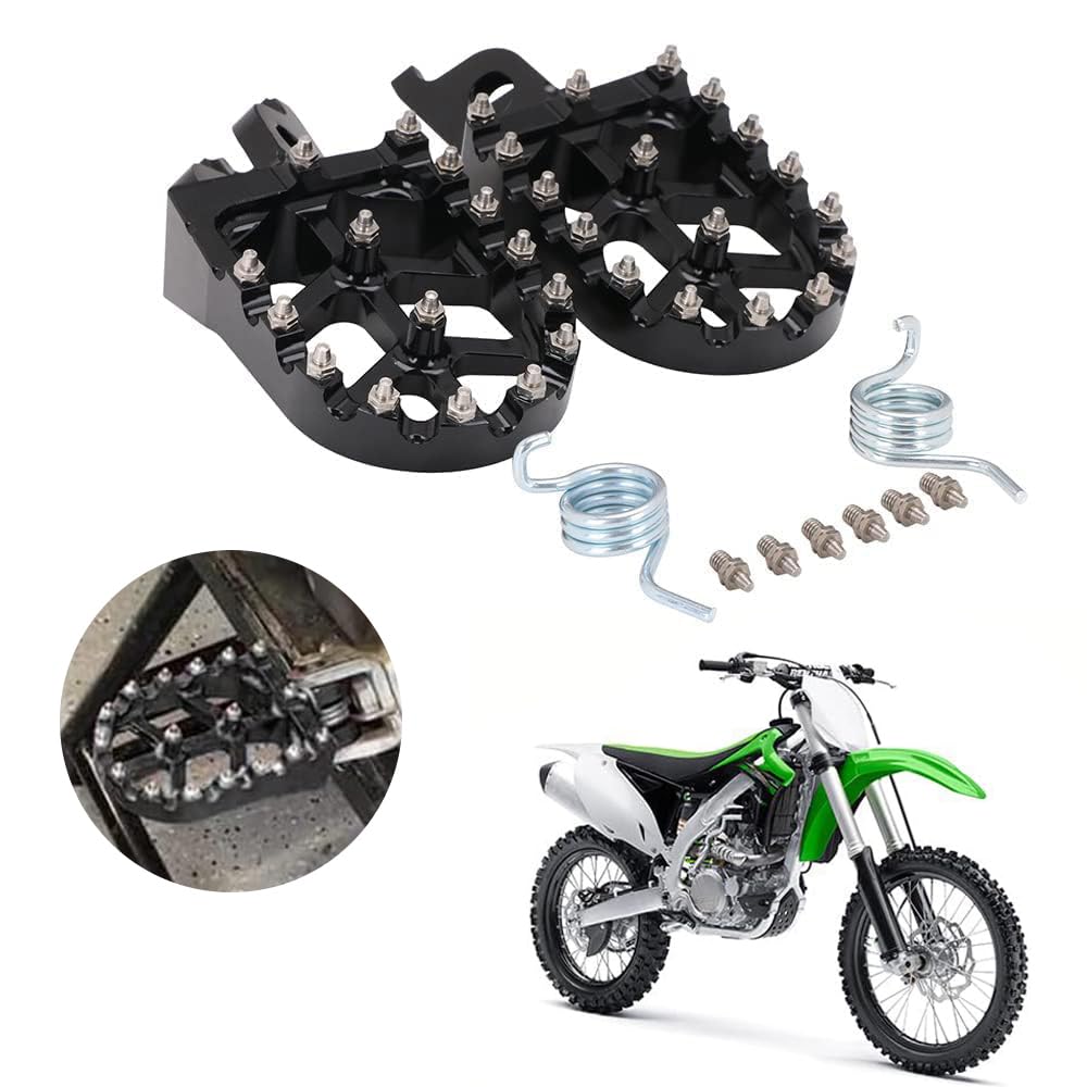 AnXin Dirt Bike Foot Pegs Motorcycle Footpegs Foot Pedals Rests CNC for KLX 110 KLX110 2002-2023 KLX110L 2010-2023 KX60 1998-2003 Pit Bike Black