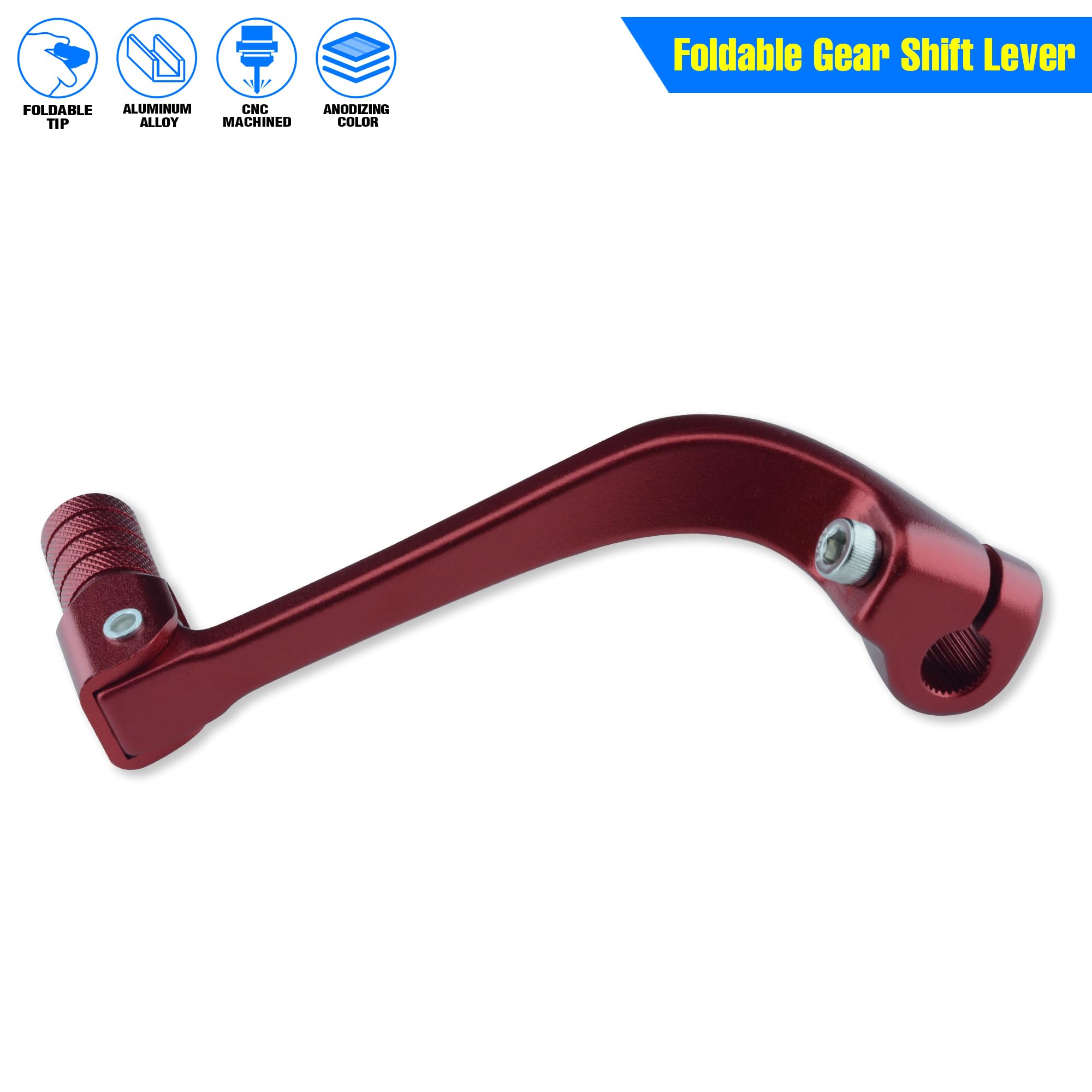 Folding Dirt Bike Shifter Lever - Alloy Aluminium Gear Lever Fit for CRF110 CRF110F 2013-2023 TTR110 08-09 TTR125 11-21 Black