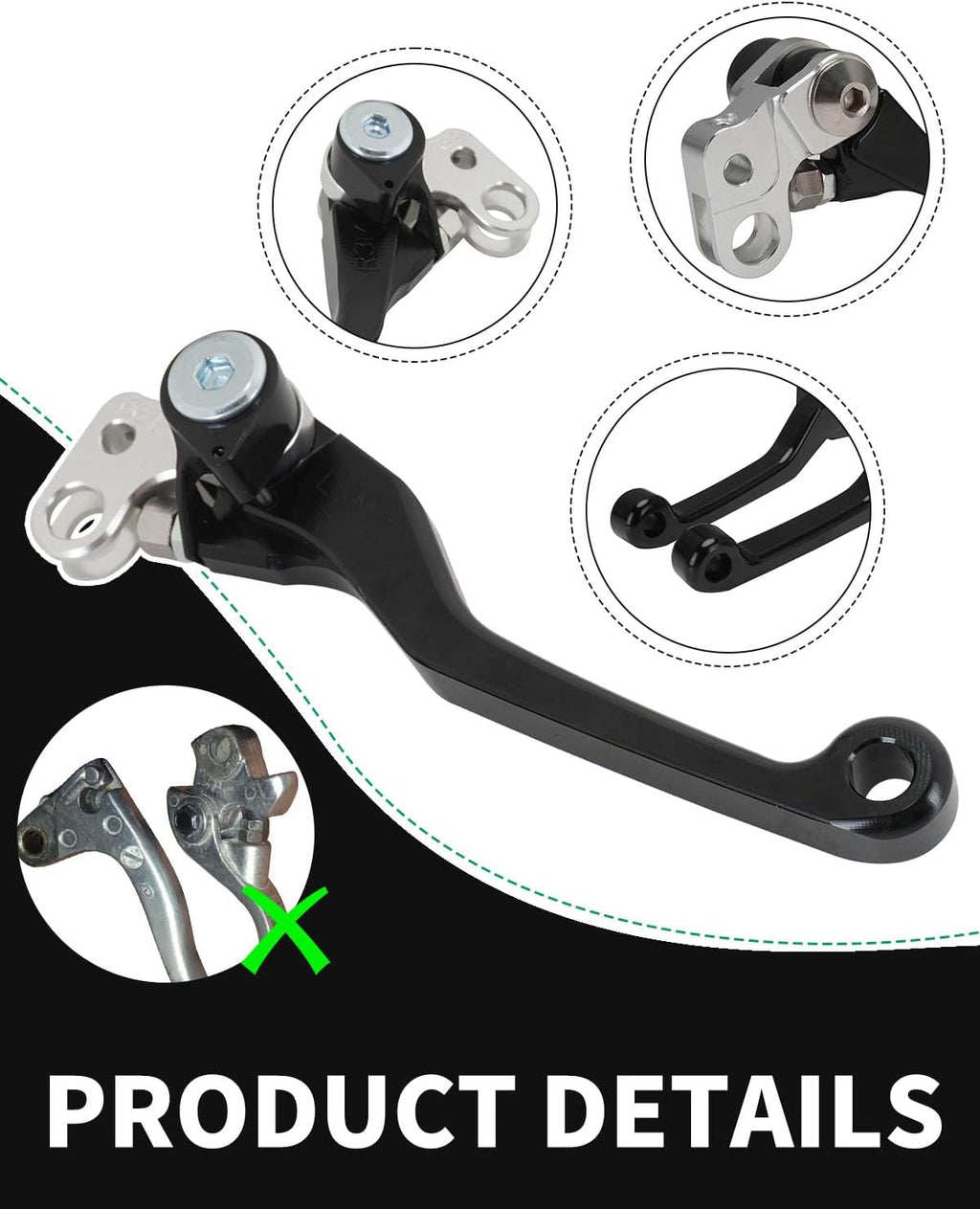 JFG RACING Brake Levers for Surron Light Bee,CNC Adjustable Foldable Handle Brake Levers Replacement for Dirt Bike Surron Light Bee X and S/X160/X260-Black