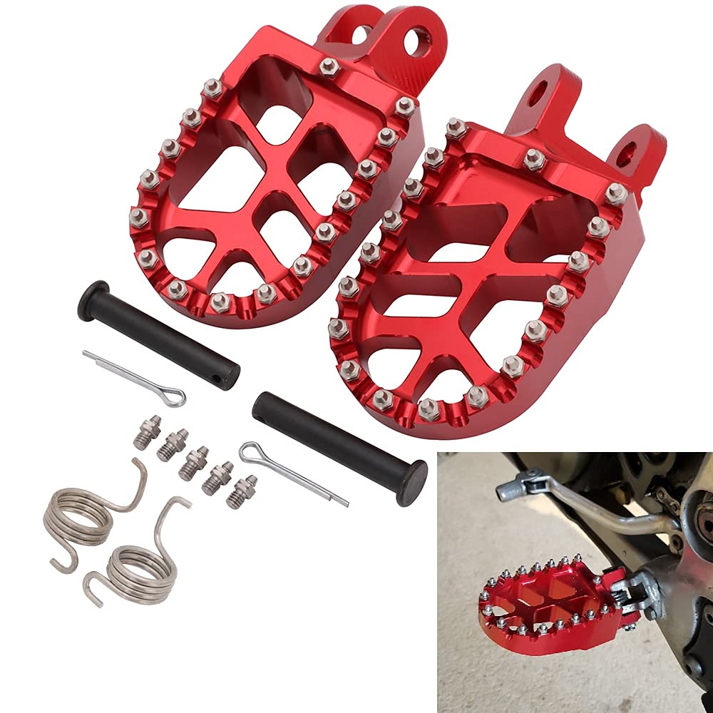 AnXin Dirt Bike Foot Pegs Motorcycle Footpegs Foot Pedals Rests CNC For CRF 110 CRF110F 2013-2022 CRF125F 2014-2023 Dirt Pit Bike Silver