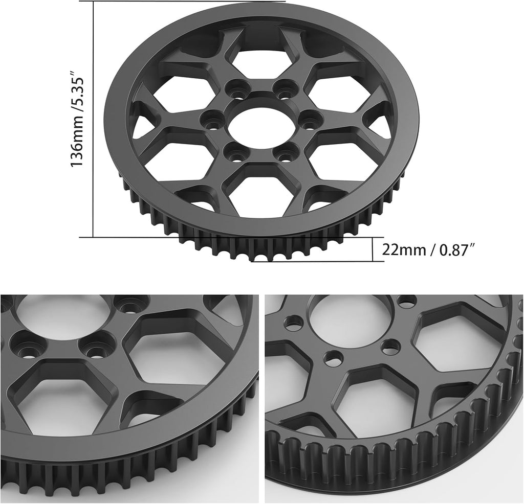 NICECNC Black Secondary Pulley Compatible with Surron Light bee X/S/ L1E Steel Replacement Compatible with Segway X160 X260 See Fitment