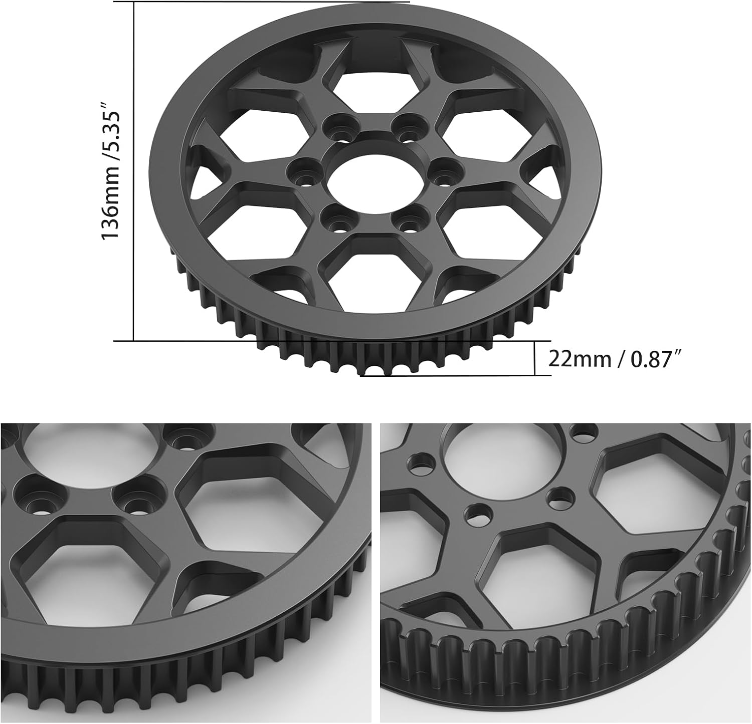 NICECNC Black Secondary Pulley Compatible with Surron Light bee X/S/ L1E Steel Replacement Compatible with Segway X160 X260 See Fitment