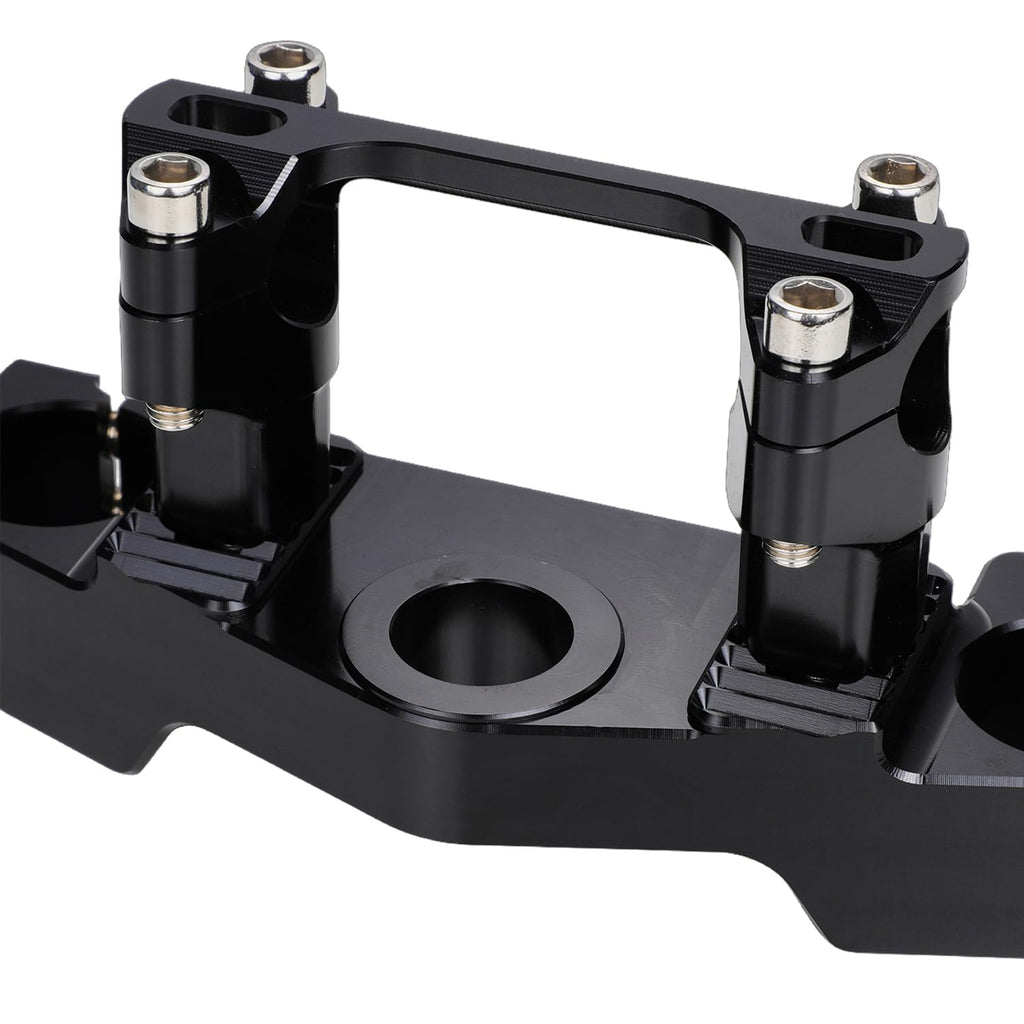 Triple Clamp with Risers Set for TTR 110 TTR110E TTR 110E 2008-2025, CNC Machined Aluminum Alloy | Handlebar Riser | Hard-Anodized | Direct Fit | Easy Installation Black