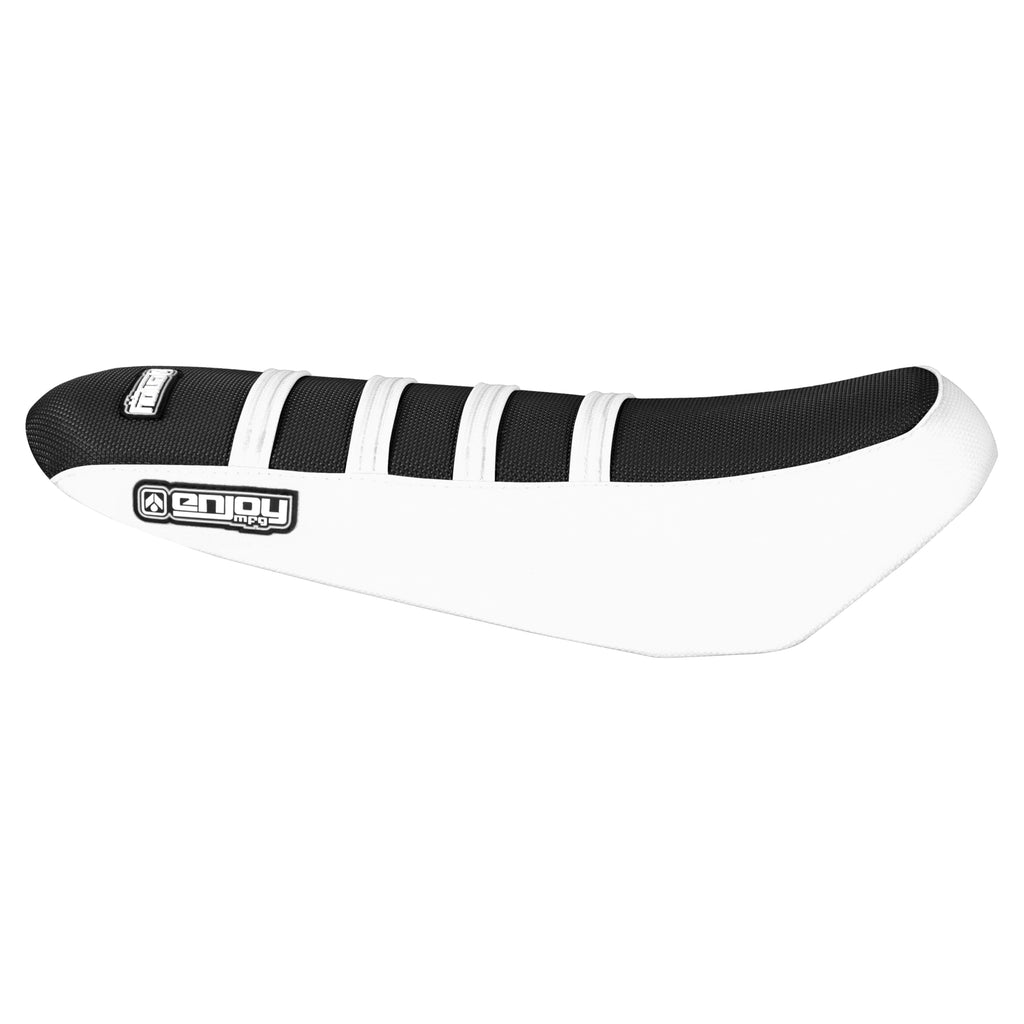Enjoy Mfg Ribbed Seat Cover - Compatible with Sur Ron Sur-Ron Light Bee MX & X E-Bike #349 (White & Black w/White Ribs)