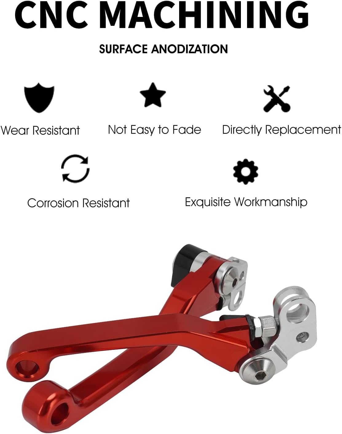 JFG RACING Brake Levers for Surron Light Bee,CNC Adjustable Foldable Handle Brake Levers Replacement for Dirt Bike Surron Light Bee X and S/X160/X260-Black