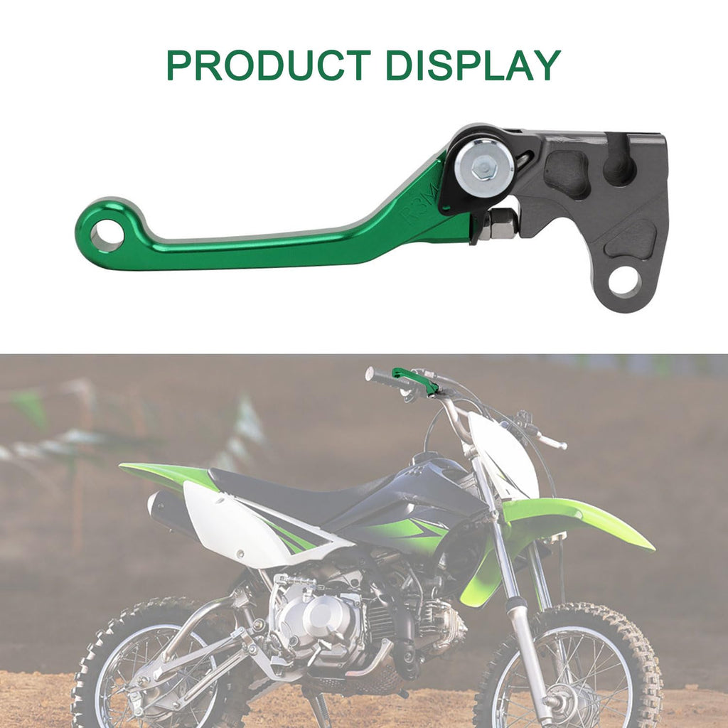 Brake Clutch Levers for KLX 110 KLX110 2002-2025 KLX110L 2010-2025 Dirt Pit Bike Adjustable CNC Lever Pivot Set Secure Vibrant Anodized Green