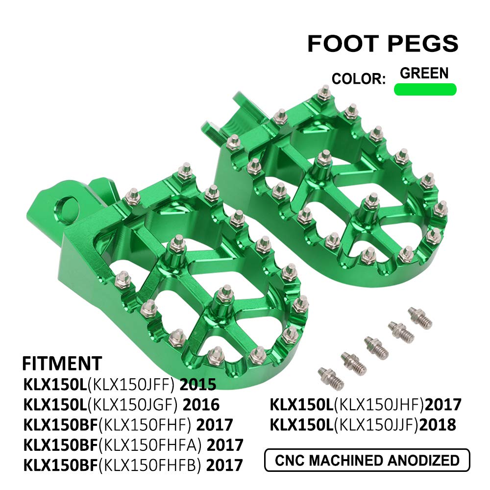 AnXin Dirt Bike Foot Pegs Motorcycle Footpegs Foot Pedals Rests CNC for KLX 110 KLX110 2002-2023 KLX110L 2010-2023 KX60 1998-2003 Pit Bike Black