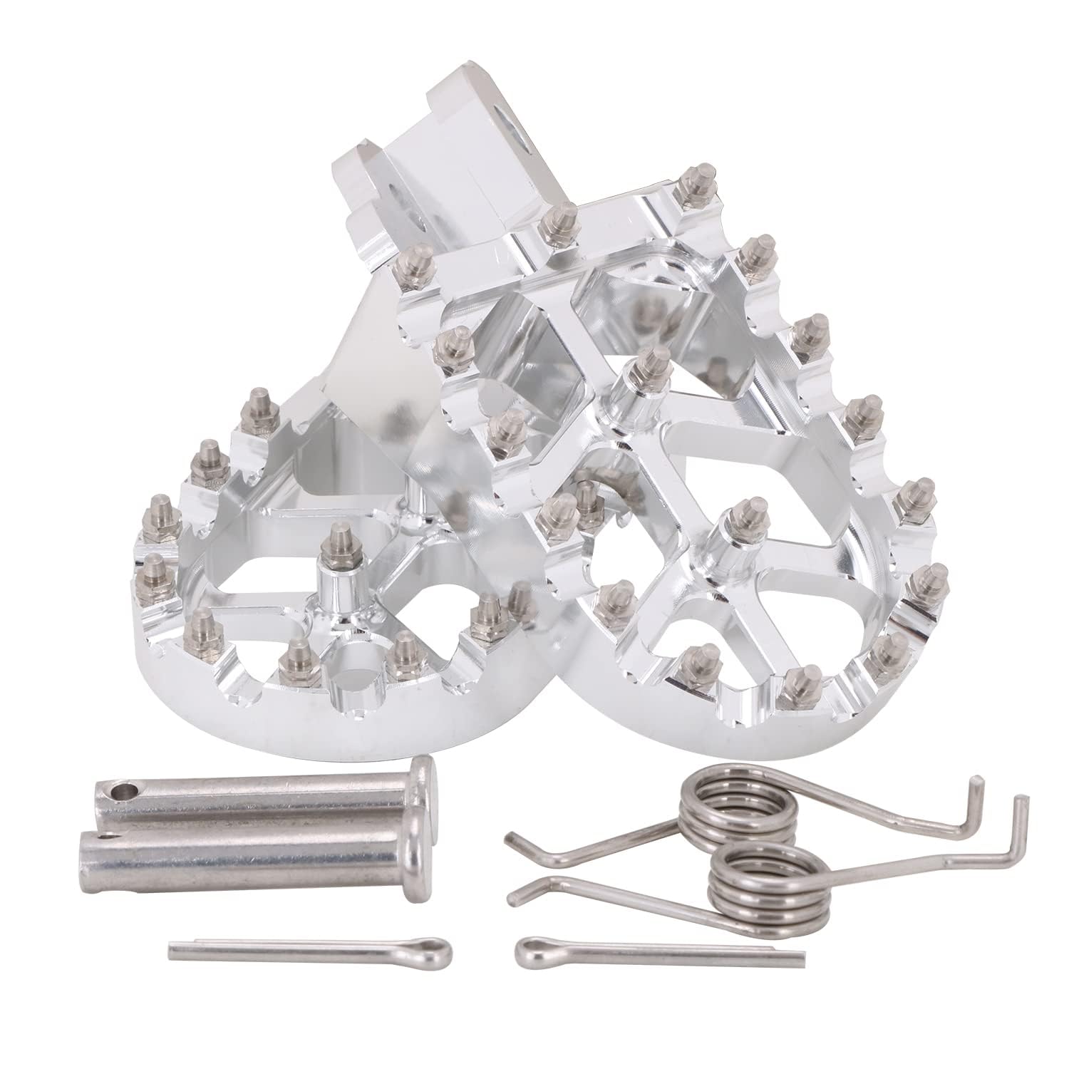 AnXin Dirt Bike Foot Pegs Motorcycle Footpegs Foot Pedals Rests CNC For CRF 110 CRF110F 2013-2022 CRF125F 2014-2023 Dirt Pit Bike Silver