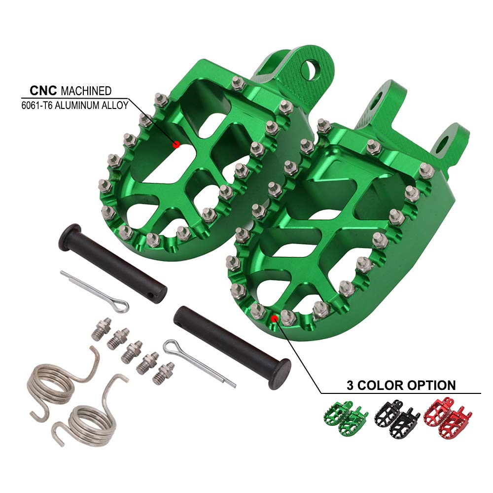 AnXin Dirt Bike Foot Pegs Motorcycle Footpegs Foot Pedals Rests CNC for KLX 110 KLX110 2002-2023 KLX110L 2010-2023 KX60 1998-2003 Pit Bike Black
