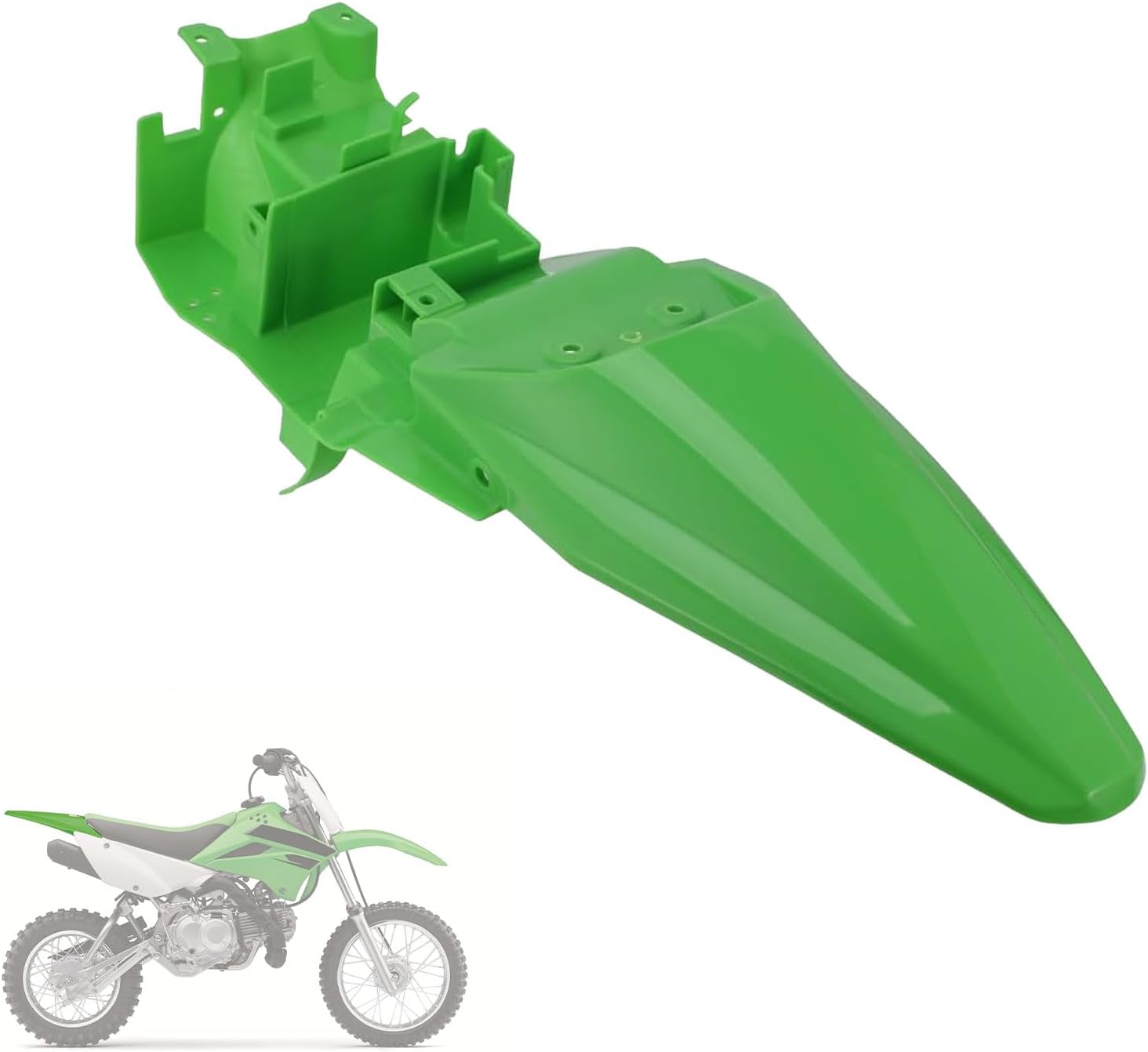 CHANCGHENG Dirt Bike Rear Fender for KLX110 Rear Mudguard Protector Plastic for KLX 110/KLX 110L 2010-2024 Green
