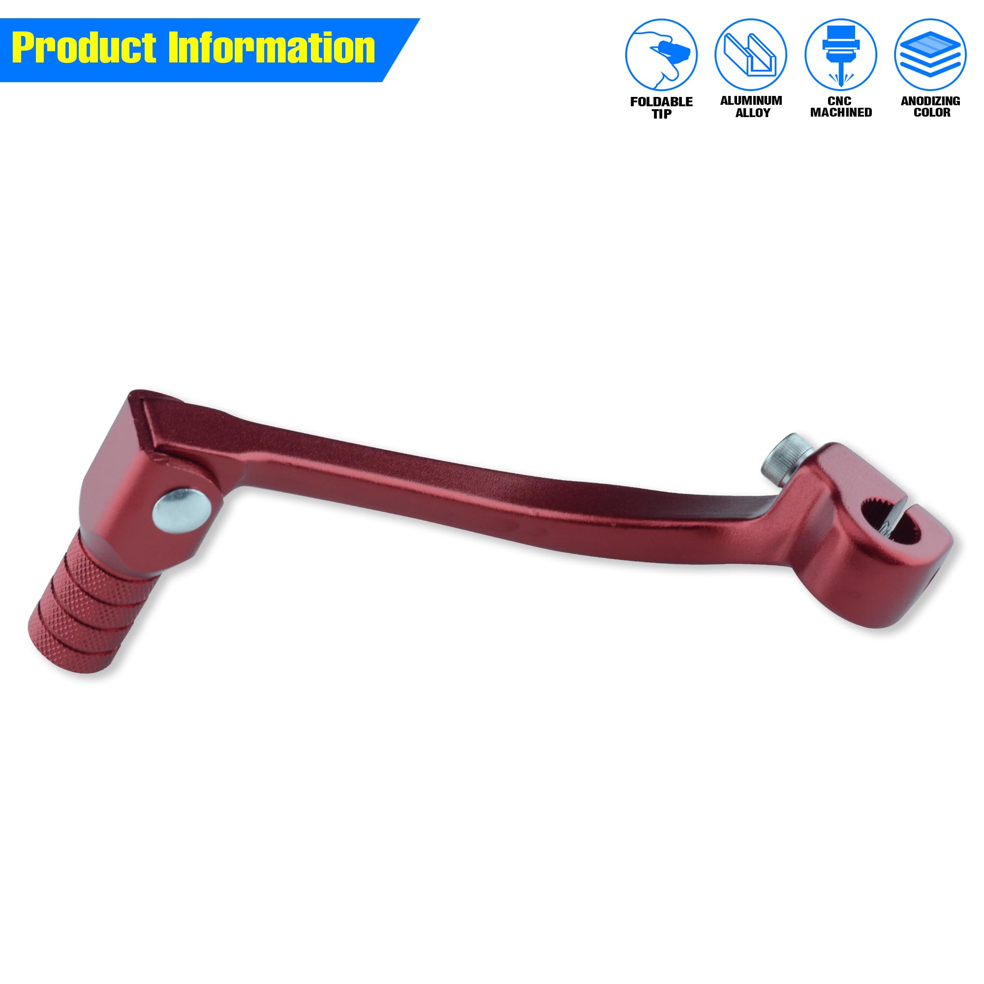 Folding Dirt Bike Shifter Lever - Alloy Aluminium Gear Lever Fit for CRF110 CRF110F 2013-2023 TTR110 08-09 TTR125 11-21 Black
