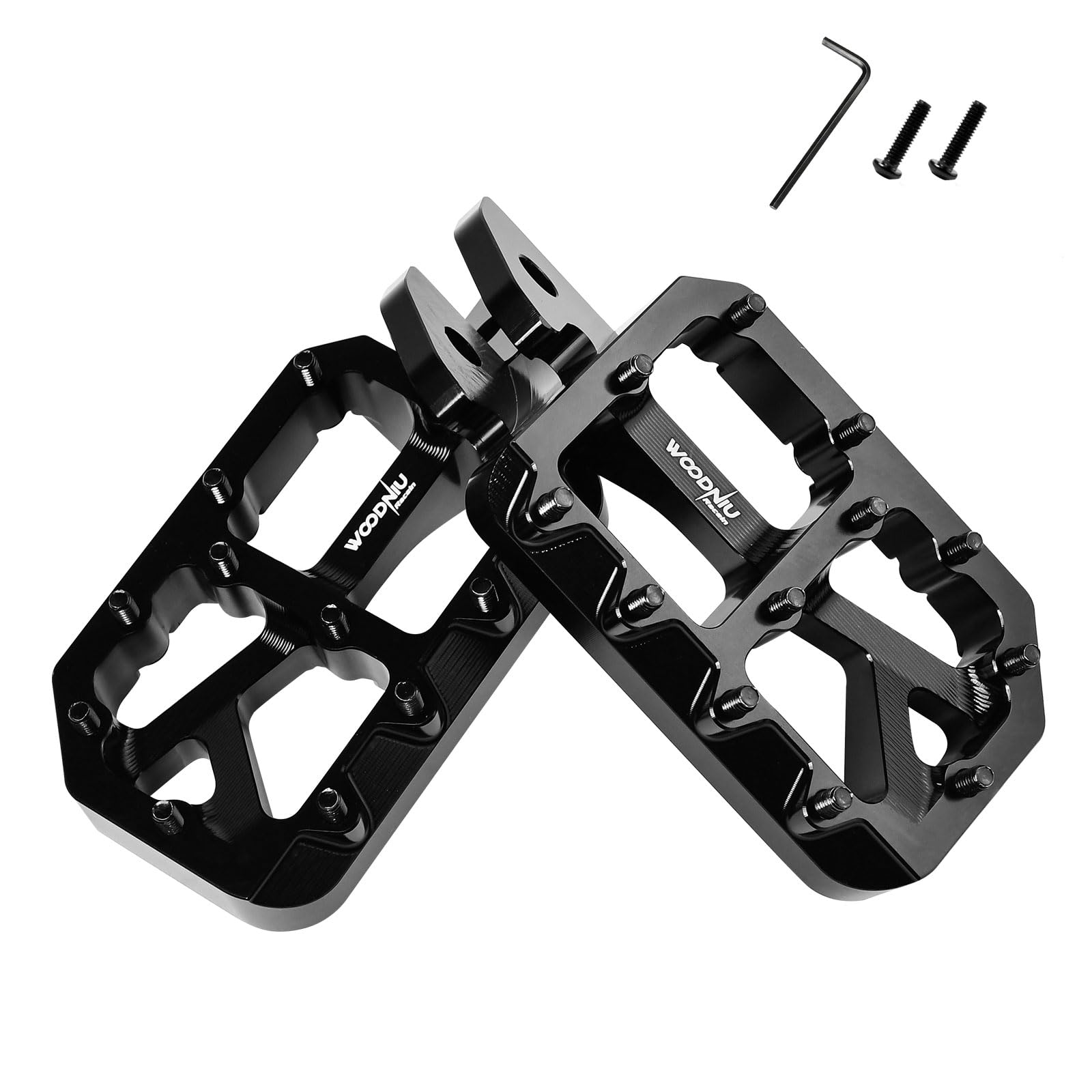 Dirt Bike Foot Pegs for Ebike Surron Light Bee X S, Color Prickly Peg,Motorcycle Aluminum Alloy Pedal for Segway X160 X260/Talaria X3 X4/E Ride PRO SS,Black Body with Dazzling Spikes