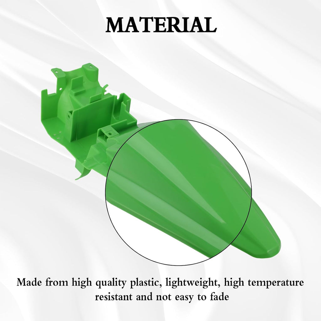 CHANCGHENG Dirt Bike Rear Fender for KLX110 Rear Mudguard Protector Plastic for KLX 110/KLX 110L 2010-2024 Green