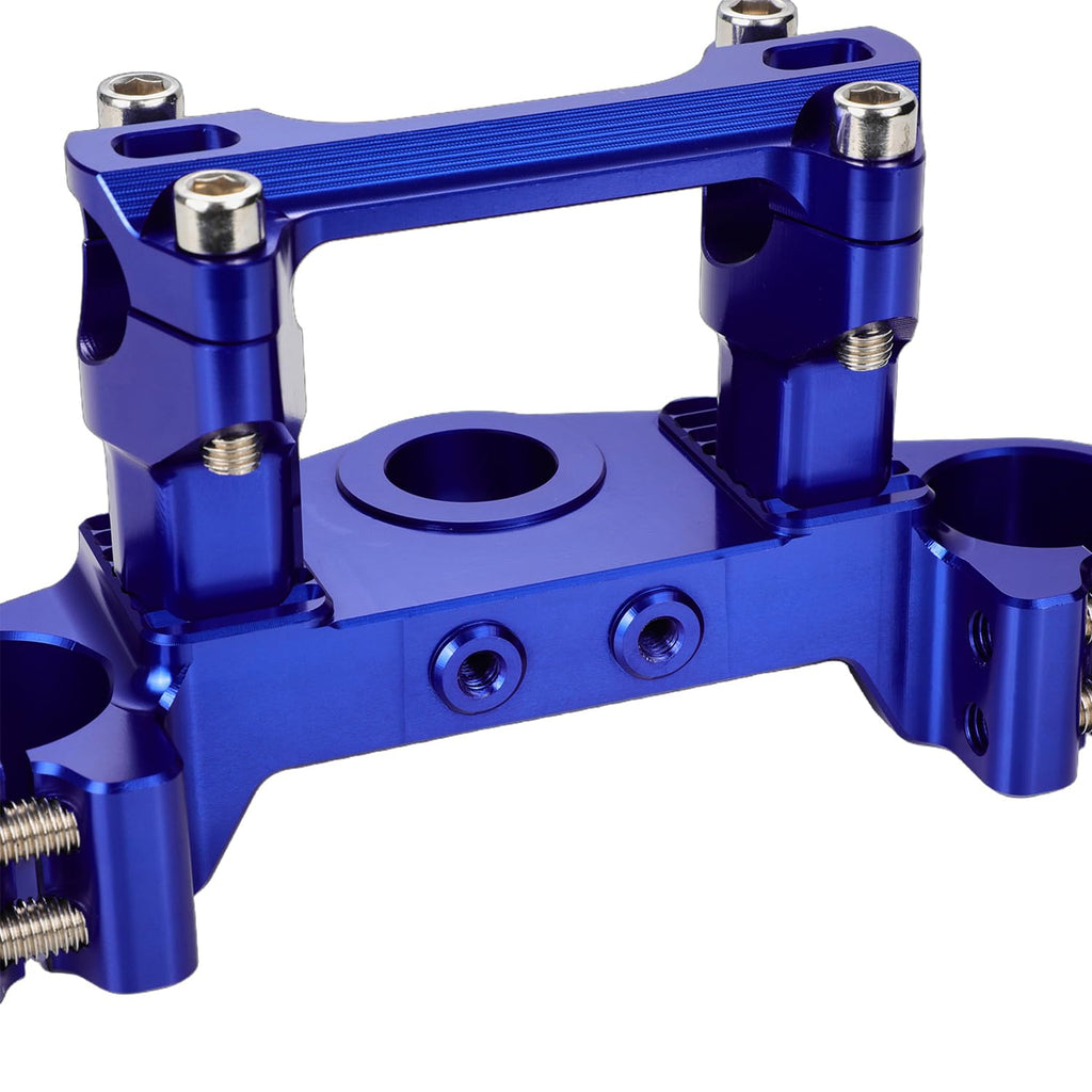 Triple Clamp with Risers Set for TTR 110 TTR110E TTR 110E 2008-2025, CNC Machined Aluminum Alloy | Handlebar Riser | Hard-Anodized | Direct Fit | Easy Installation Black