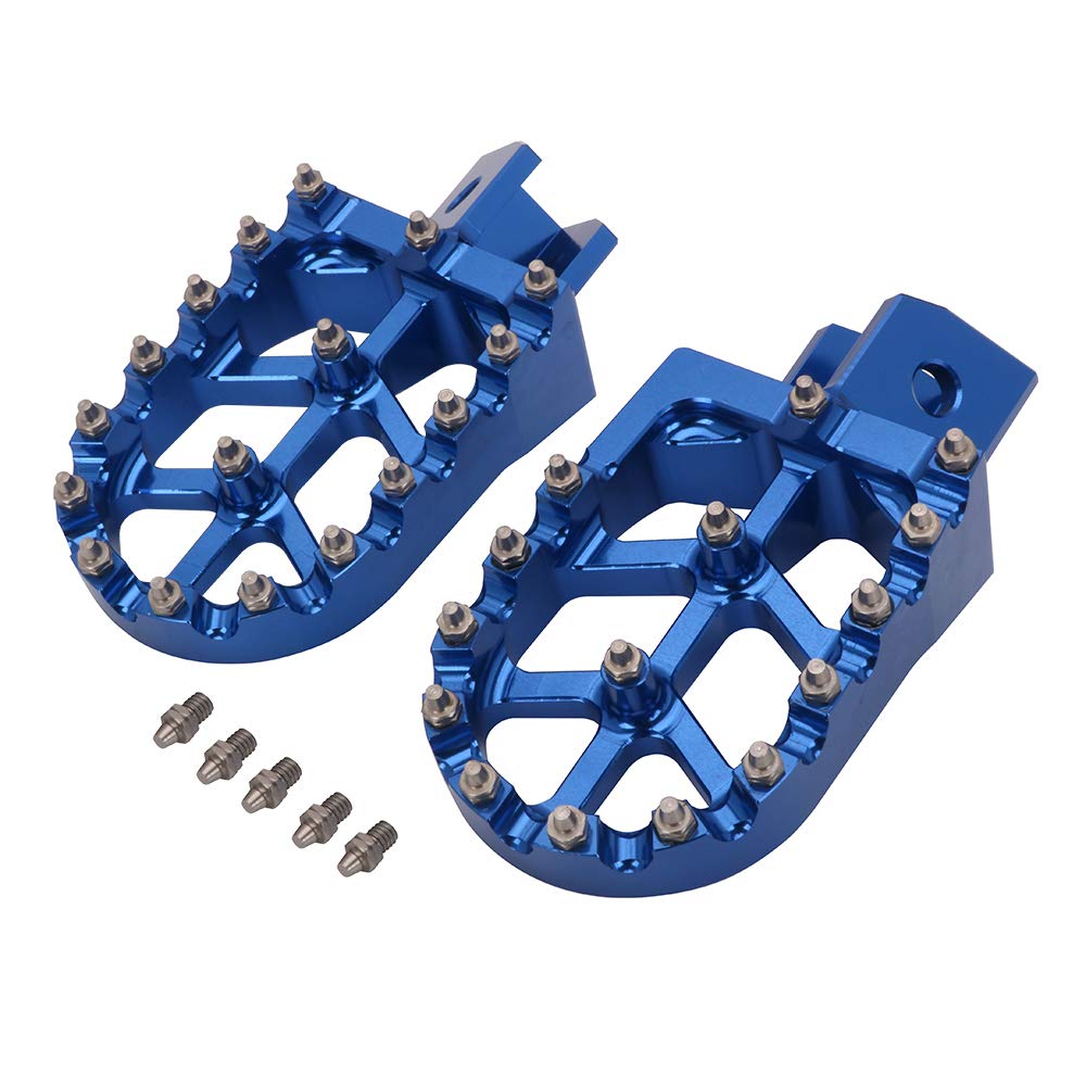 AnXin Dirt Bike Foot Pegs Motorcycle Footpegs Foot Pedals Rests CNC for TTR 110 TTR110 TTR 110E TTR110E 2011-2023 Pit Bike Blue