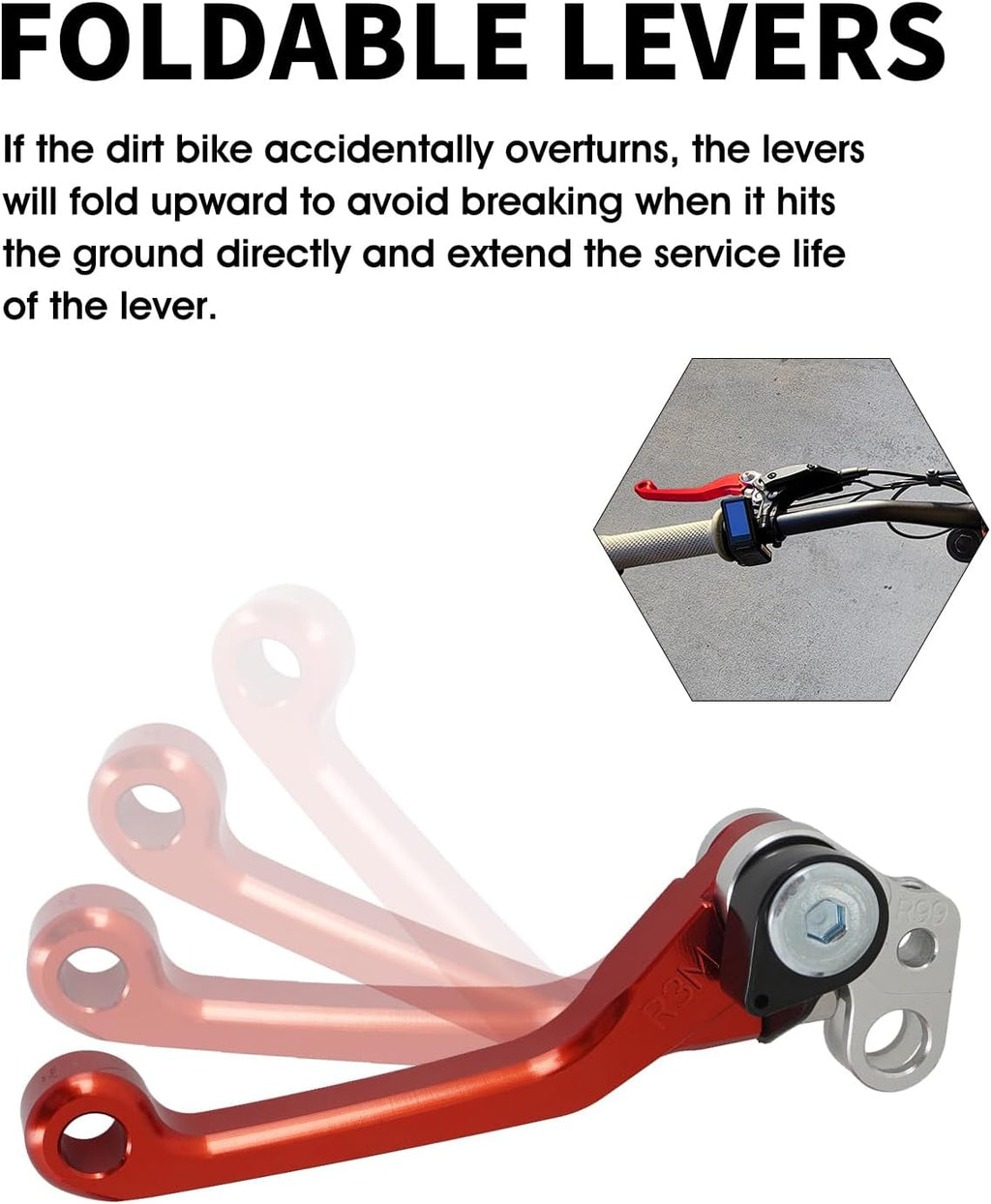 JFG RACING Brake Levers for Surron Light Bee,CNC Adjustable Foldable Handle Brake Levers Replacement for Dirt Bike Surron Light Bee X and S/X160/X260-Black