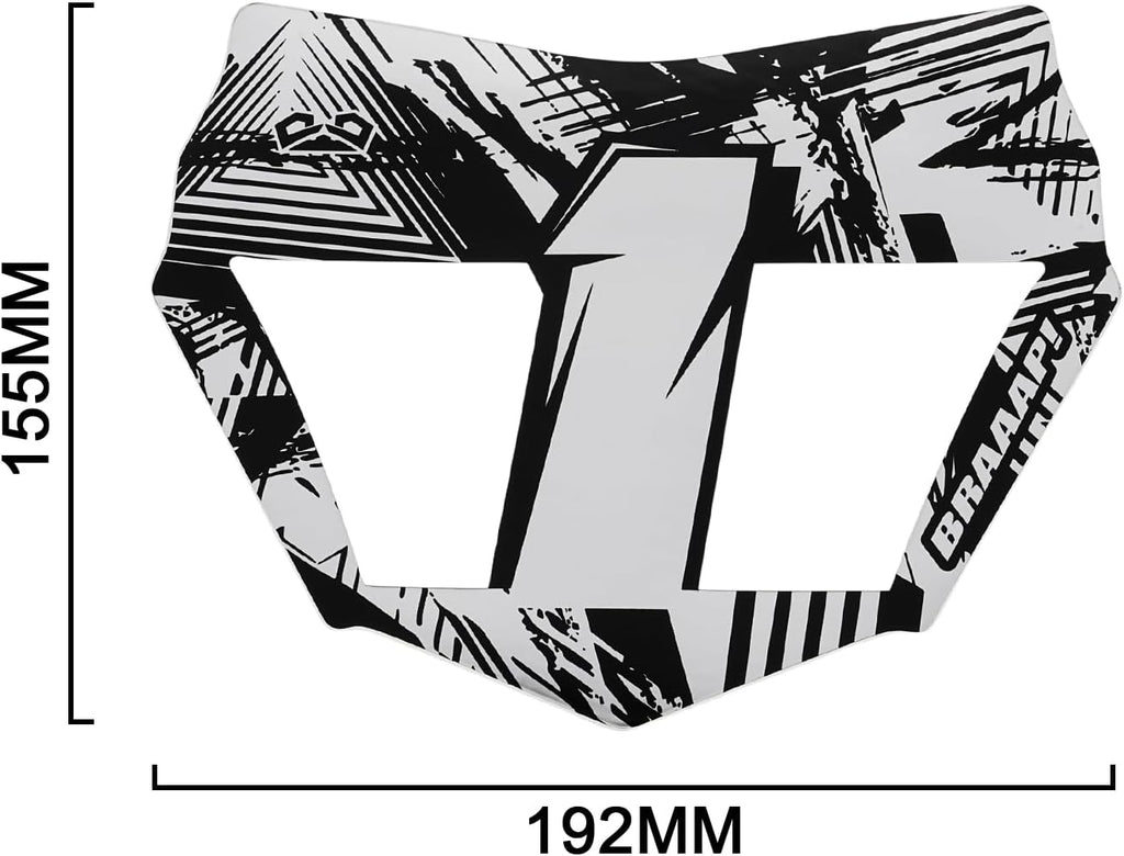 Electric Dirt Bike Hollow Mesh Front Number Plate with 3M Protective Decal for Surron Light Bee X/S,Talaria,Yozma in10,Tuttio,Ridstar Q20 &Super73-Motocross Style Plate to Hide Wire, Ebike Accessories