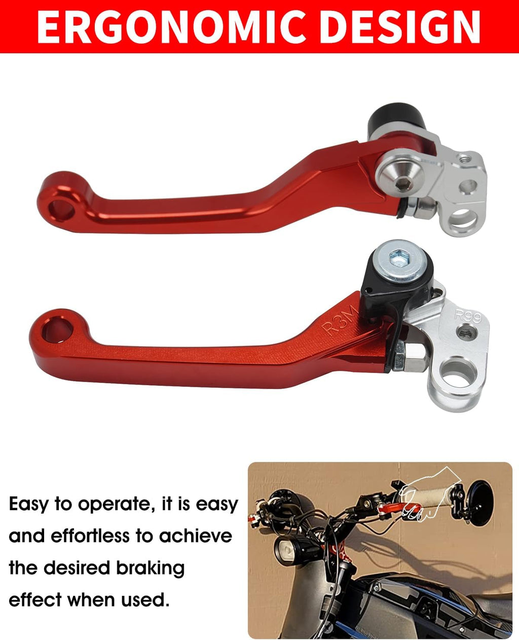 JFG RACING Brake Levers for Surron Light Bee,CNC Adjustable Foldable Handle Brake Levers Replacement for Dirt Bike Surron Light Bee X and S/X160/X260-Black
