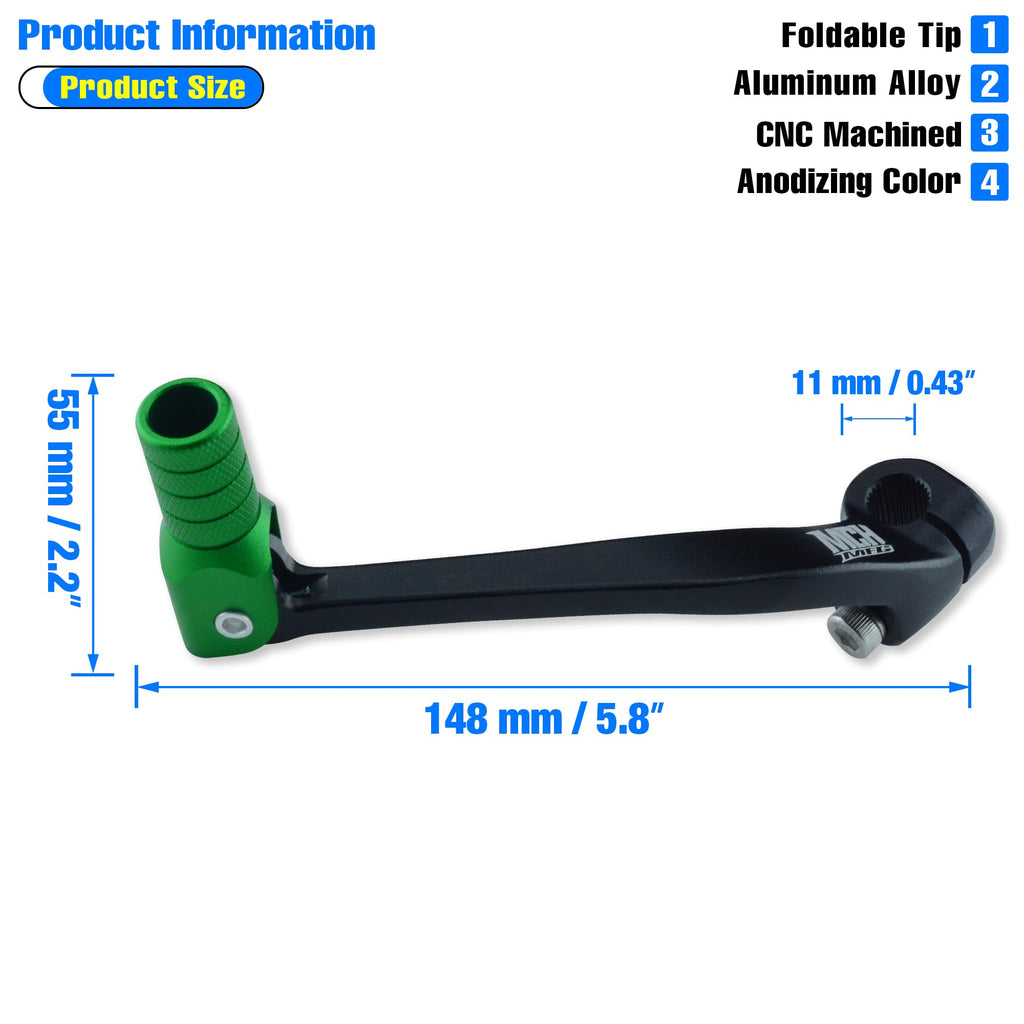 Folding Dirt Bike Shifter Lever - Alloy Aluminium Gear Lever Fit for CRF110 CRF110F 2013-2023 TTR110 08-09 TTR125 11-21 Black