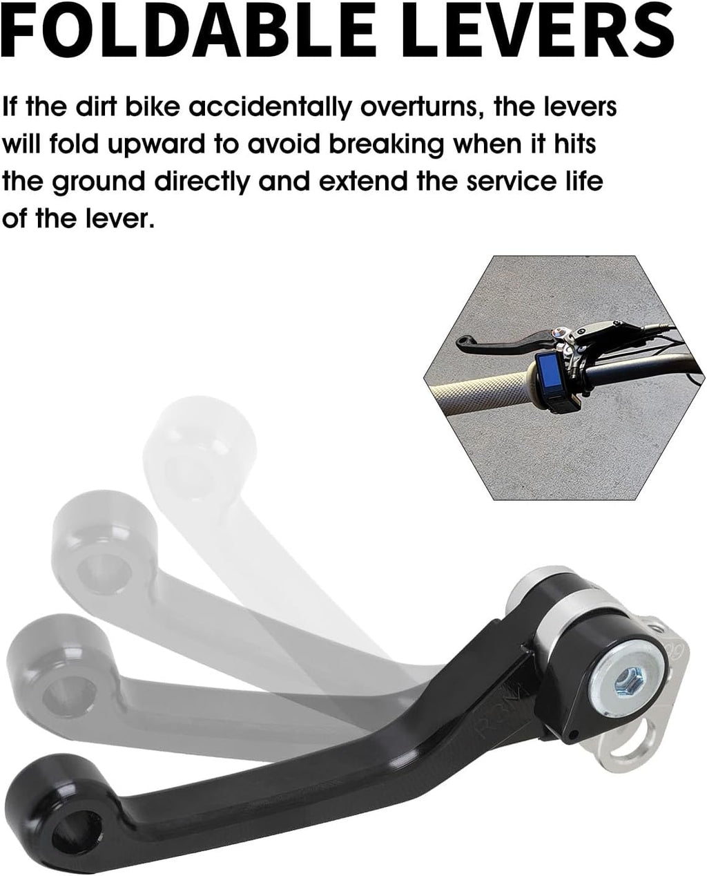 JFG RACING Brake Levers for Surron Light Bee,CNC Adjustable Foldable Handle Brake Levers Replacement for Dirt Bike Surron Light Bee X and S/X160/X260-Black