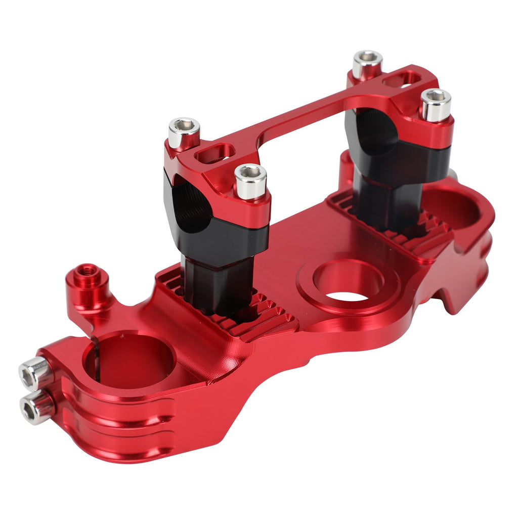Motorcycle Top Triple Clamp 7/8" 22MM Upper Triple Tree Bar Mount with Risers Set CNC for CRF110 CRF110F 2013-2024 CRF125F CRF125FB 2019-2024 CRF 110F 125F 125FB Red